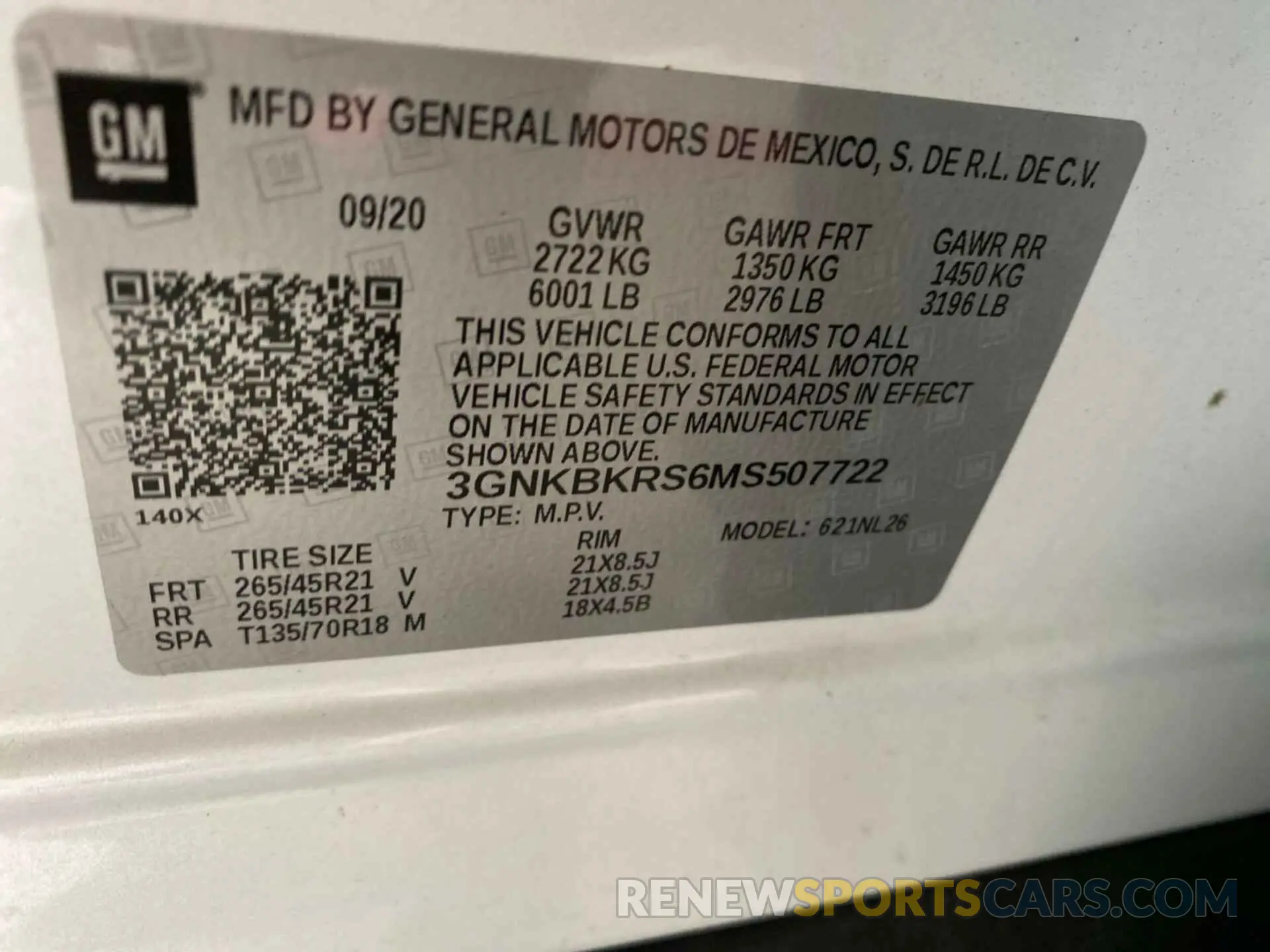 10 Photograph of a damaged car 3GNKBKRS6MS507722 CHEVROLET BLAZER 2021