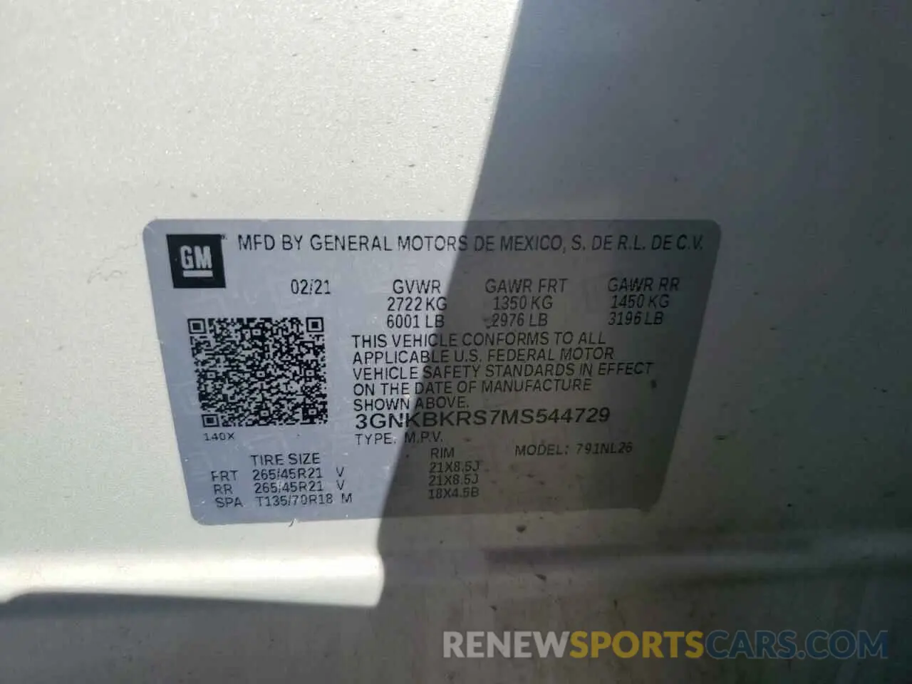 13 Photograph of a damaged car 3GNKBKRS7MS544729 CHEVROLET BLAZER 2021