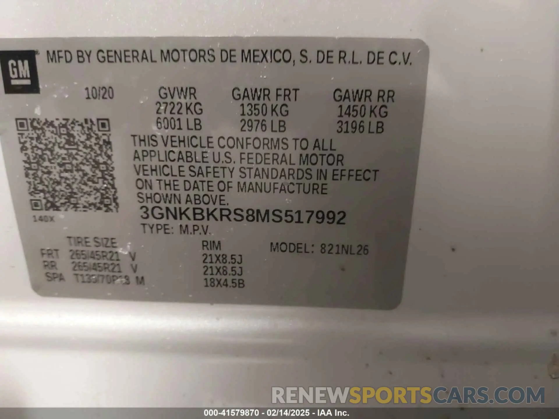 9 Photograph of a damaged car 3GNKBKRS8MS517992 CHEVROLET BLAZER 2021