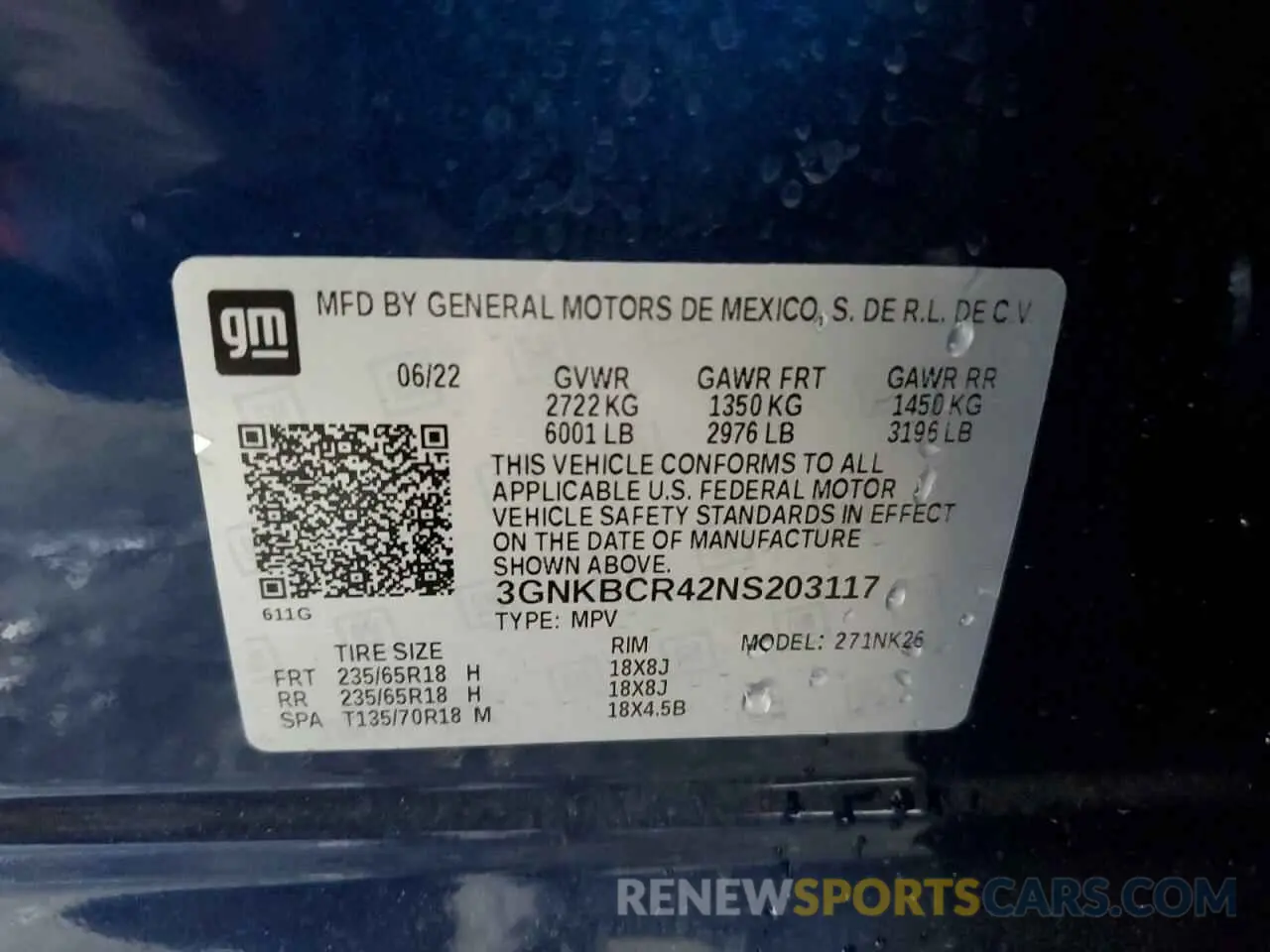 12 Photograph of a damaged car 3GNKBCR42NS203117 CHEVROLET BLAZER 2022