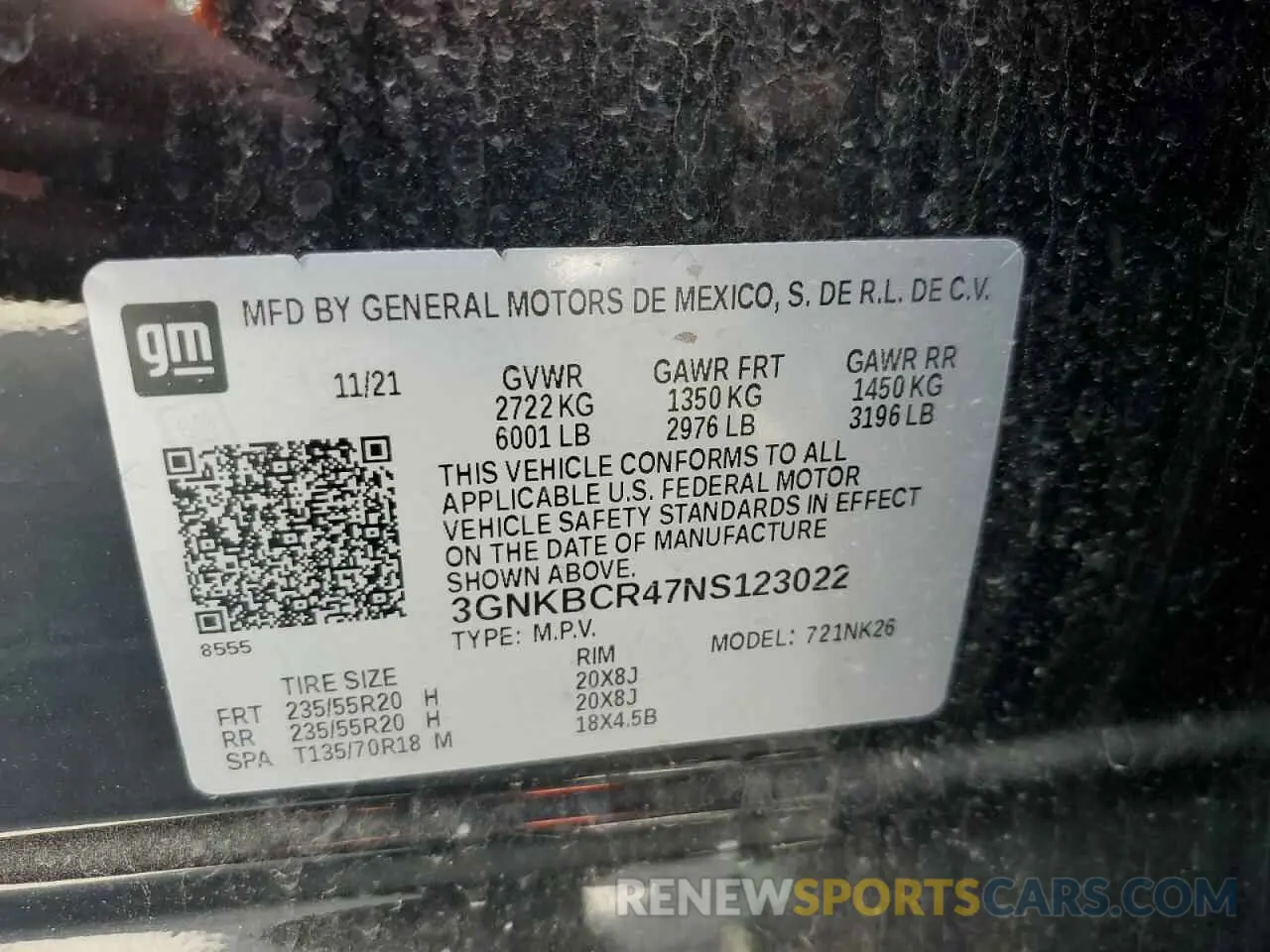 14 Photograph of a damaged car 3GNKBCR47NS123022 CHEVROLET BLAZER 2022