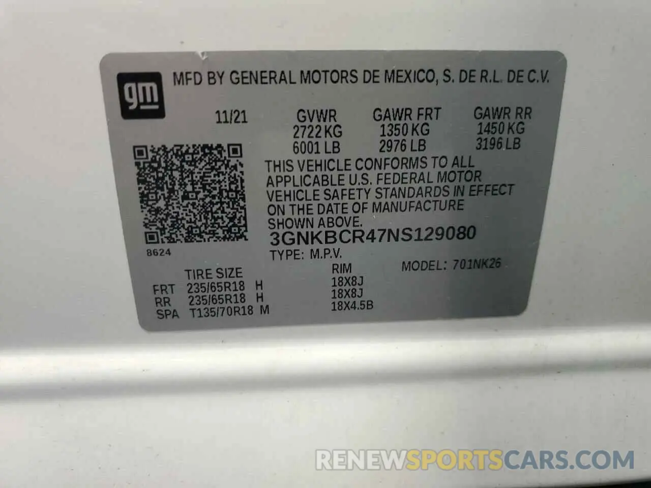 13 Photograph of a damaged car 3GNKBCR47NS129080 CHEVROLET BLAZER 2022
