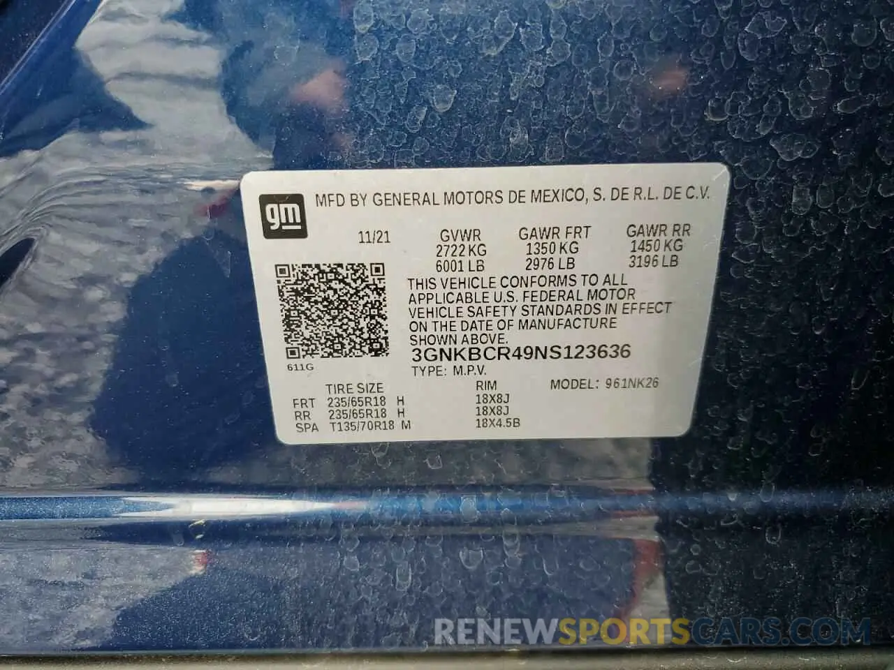 13 Photograph of a damaged car 3GNKBCR49NS123636 CHEVROLET BLAZER 2022