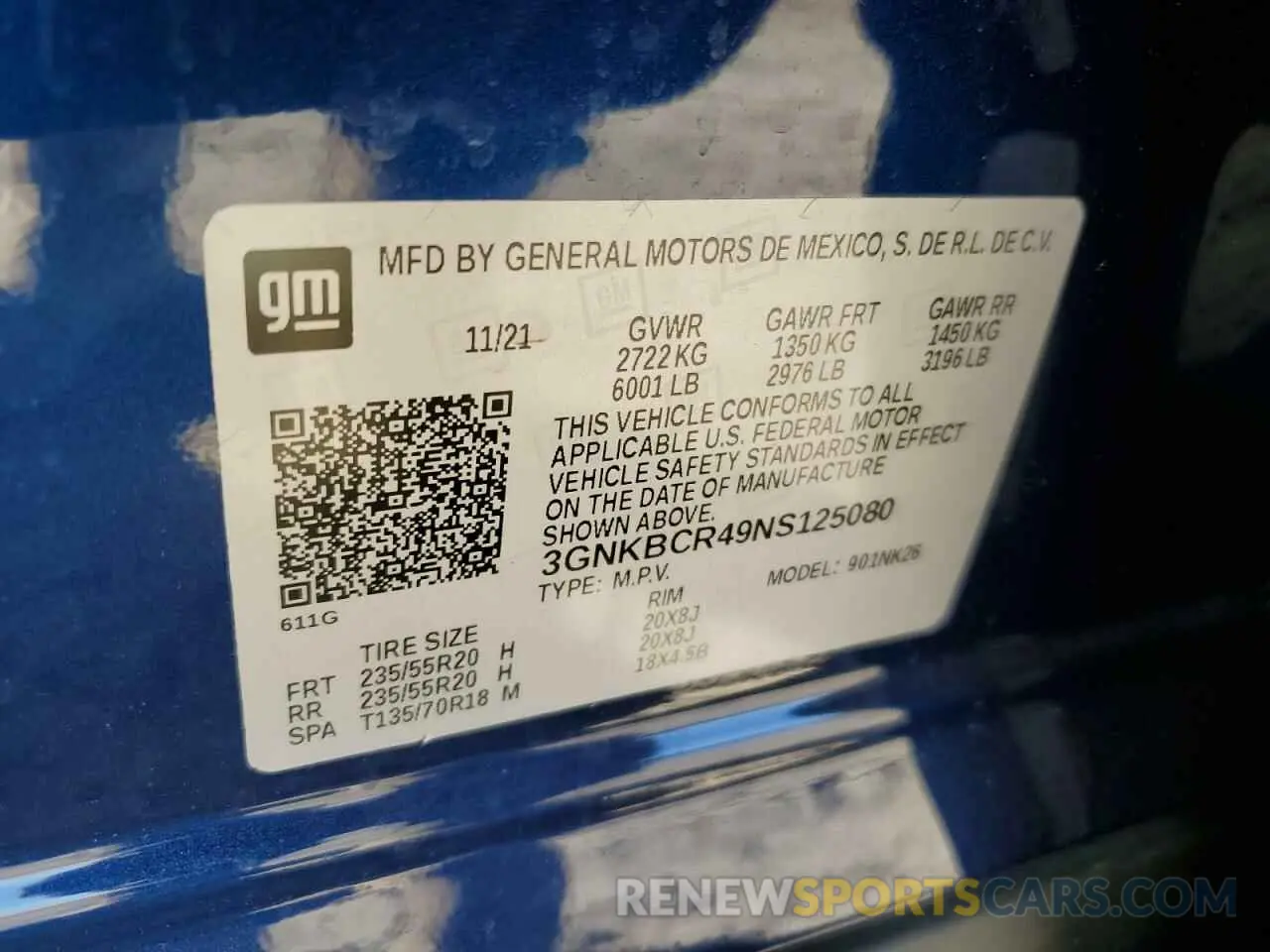 13 Photograph of a damaged car 3GNKBCR49NS125080 CHEVROLET BLAZER 2022