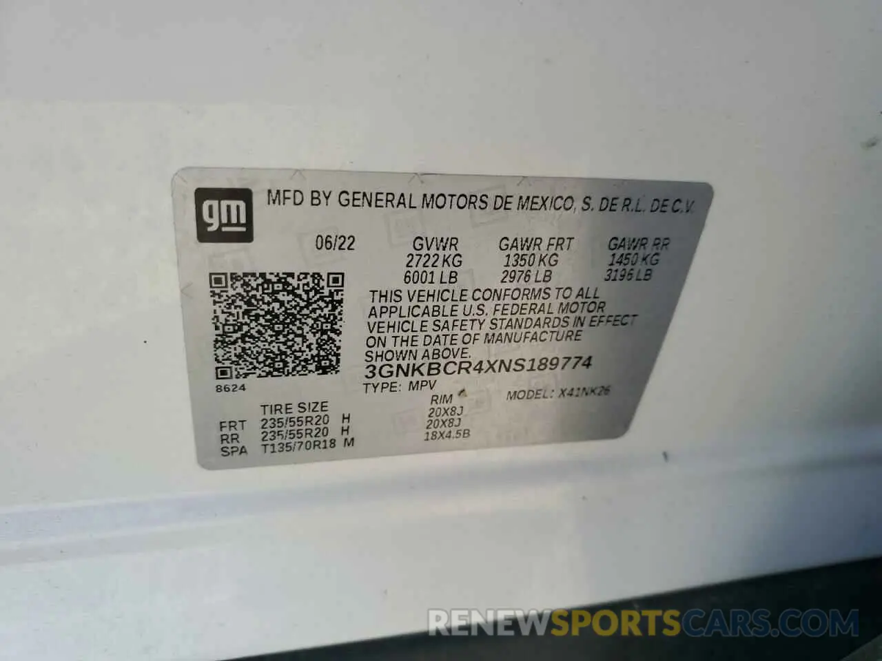13 Photograph of a damaged car 3GNKBCR4XNS189774 CHEVROLET BLAZER 2022