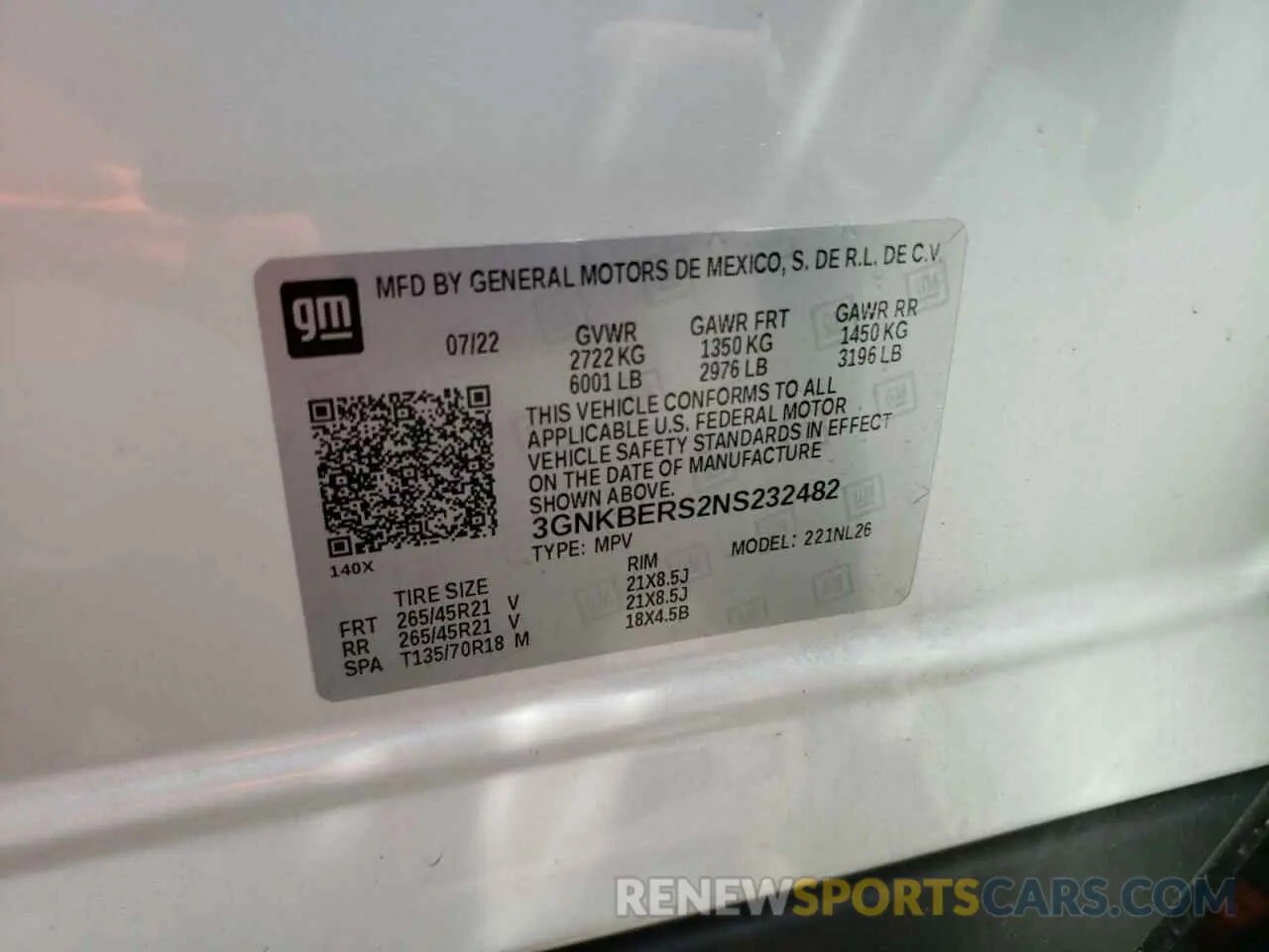 13 Photograph of a damaged car 3GNKBERS2NS232482 CHEVROLET BLAZER 2022