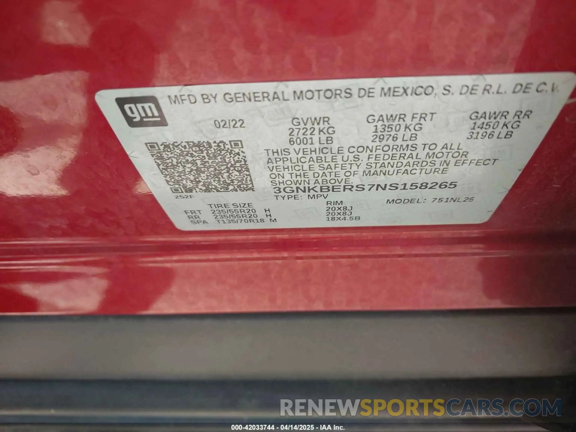9 Photograph of a damaged car 3GNKBERS7NS158265 CHEVROLET BLAZER 2022