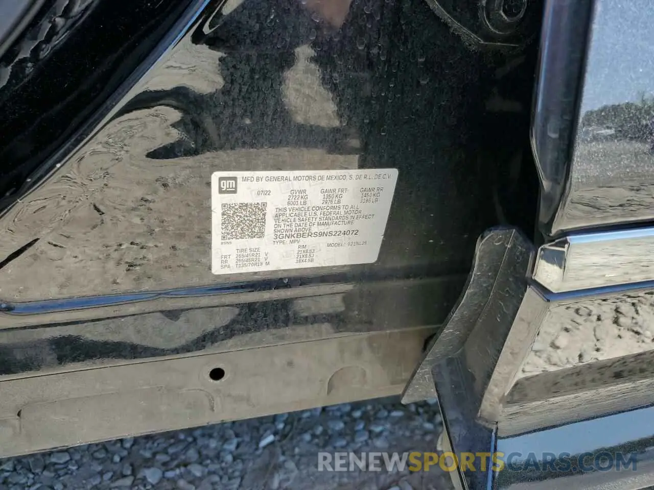 14 Photograph of a damaged car 3GNKBERS9NS224072 CHEVROLET BLAZER 2022