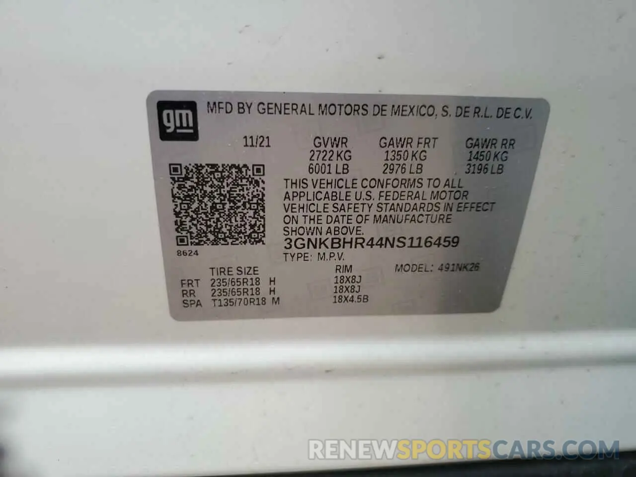 14 Photograph of a damaged car 3GNKBHR44NS116459 CHEVROLET BLAZER 2022