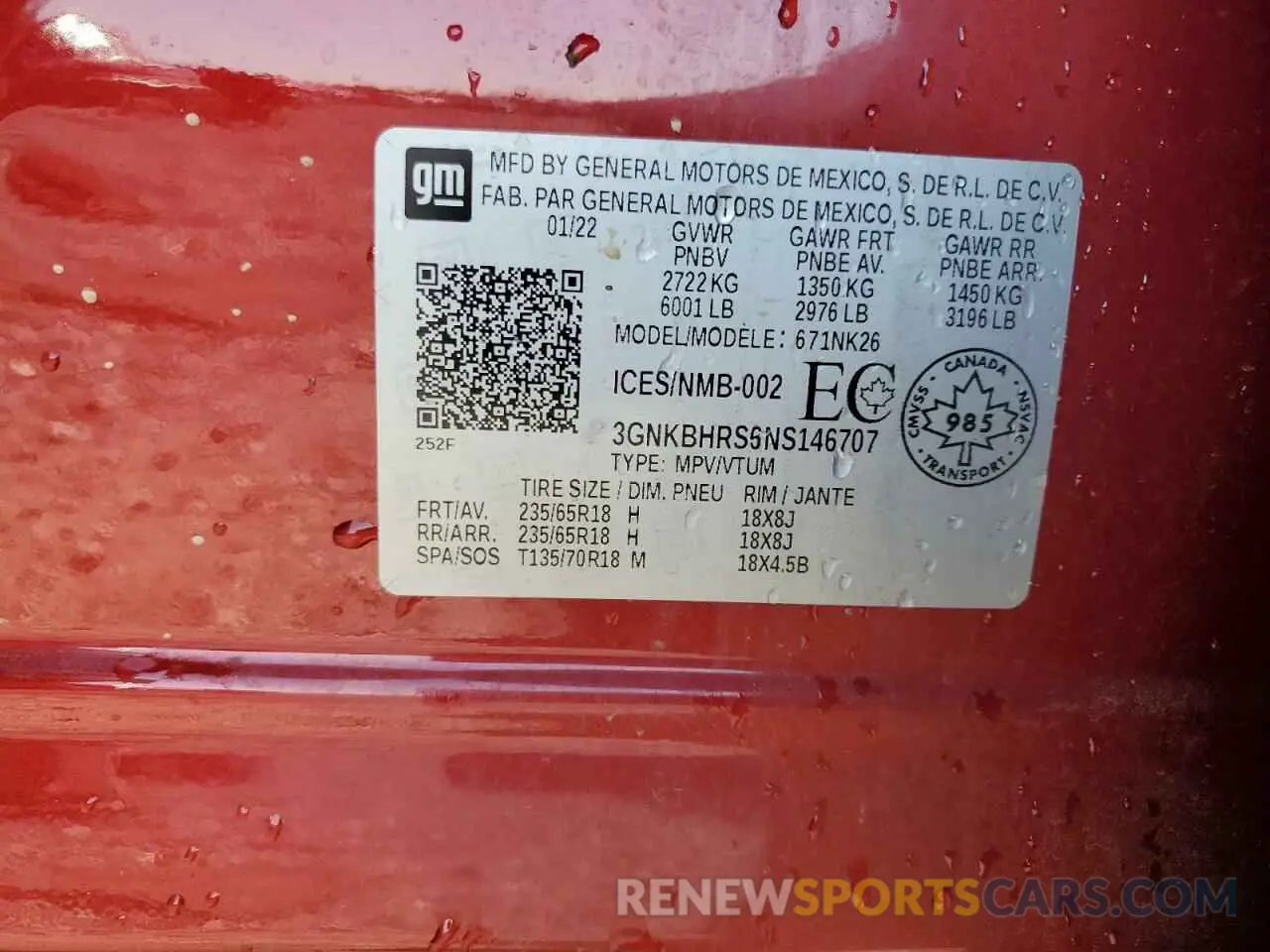 13 Photograph of a damaged car 3GNKBHRS6NS146707 CHEVROLET BLAZER 2022