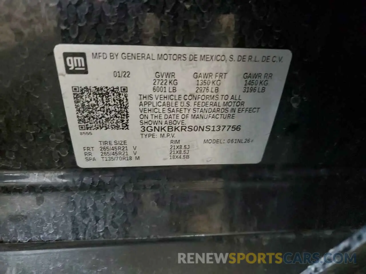 13 Photograph of a damaged car 3GNKBKRS0NS137756 CHEVROLET BLAZER 2022