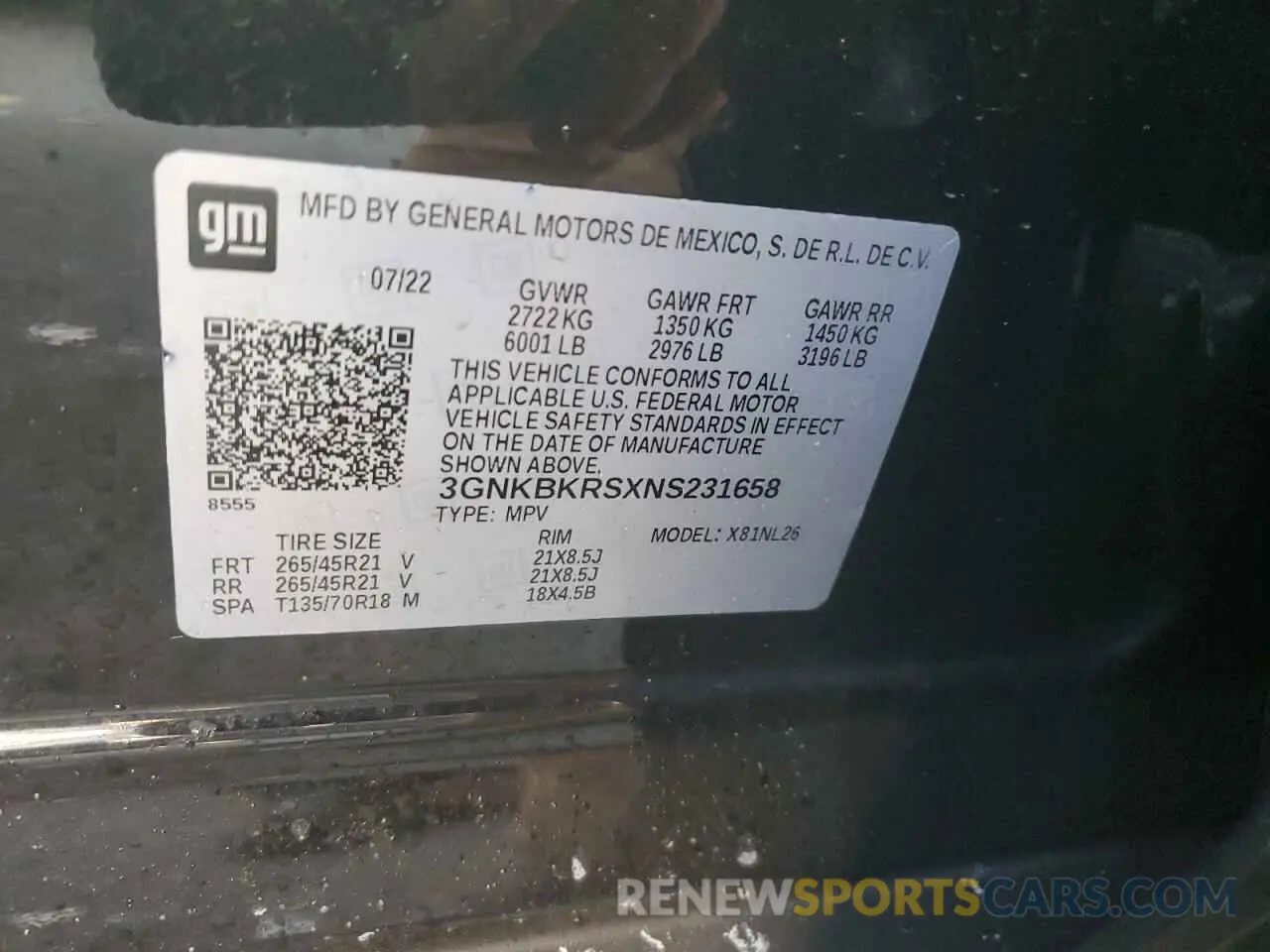 13 Photograph of a damaged car 3GNKBKRSXNS231658 CHEVROLET BLAZER 2022