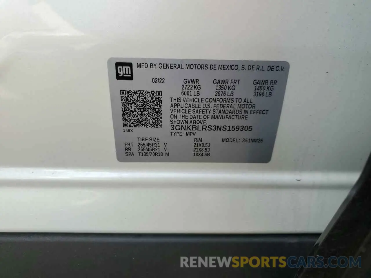 14 Photograph of a damaged car 3GNKBLRS3NS159305 CHEVROLET BLAZER 2022