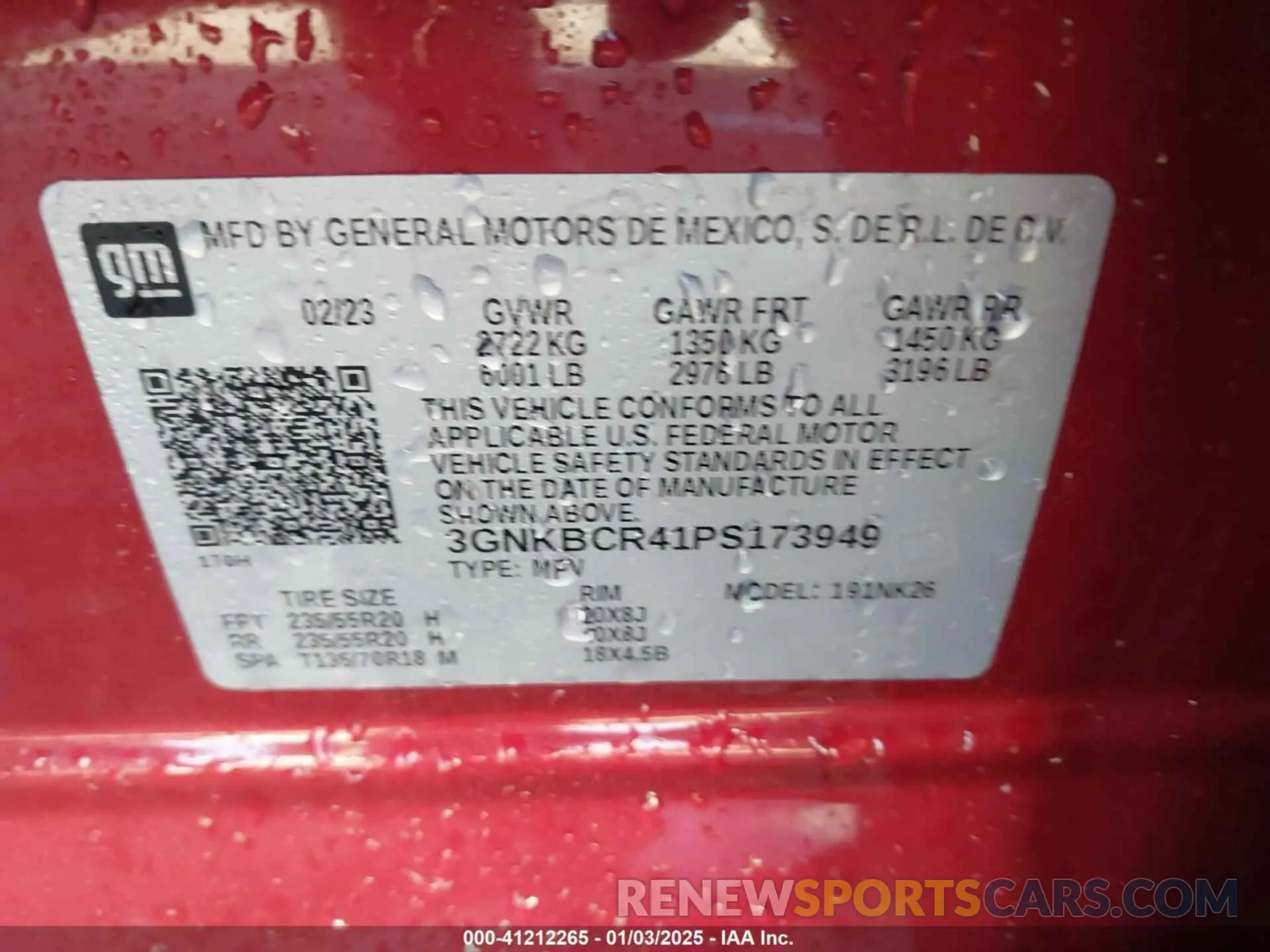9 Photograph of a damaged car 3GNKBCR41PS173949 CHEVROLET BLAZER 2023