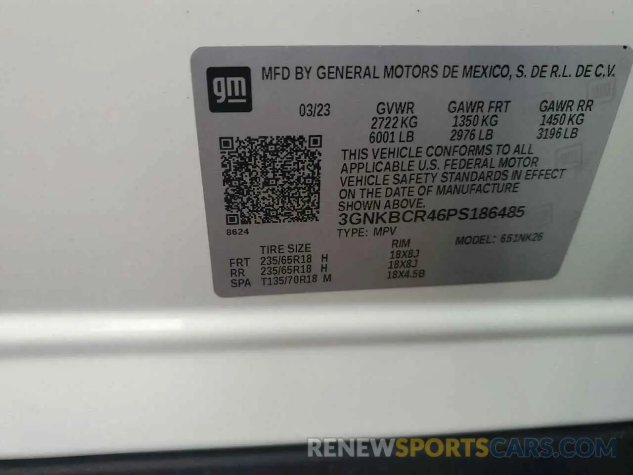 13 Photograph of a damaged car 3GNKBCR46PS186485 CHEVROLET BLAZER 2023