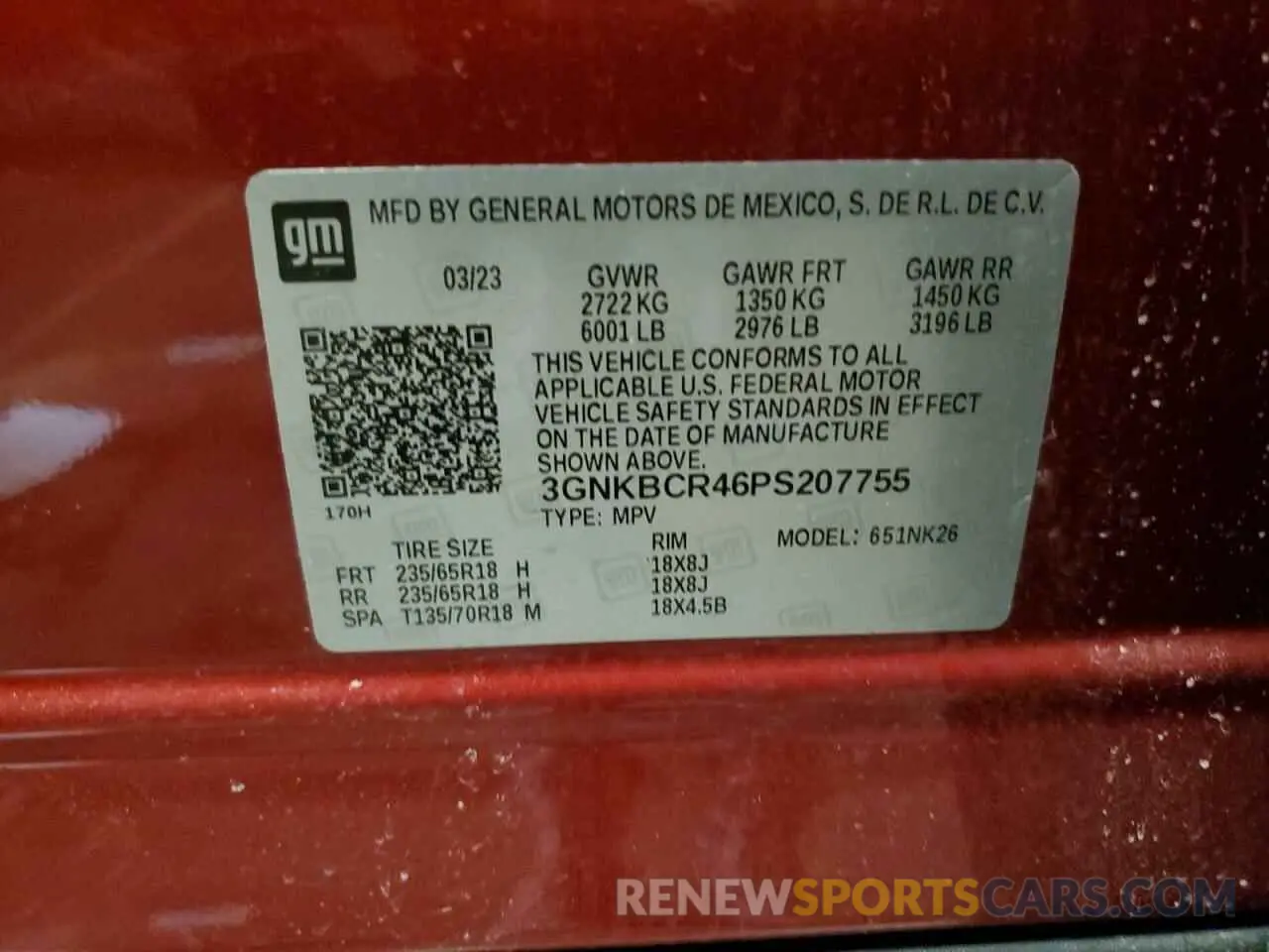14 Photograph of a damaged car 3GNKBCR46PS207755 CHEVROLET BLAZER 2023