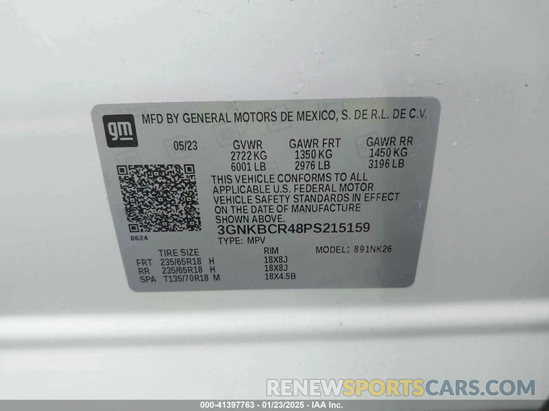 9 Photograph of a damaged car 3GNKBCR48PS215159 CHEVROLET BLAZER 2023