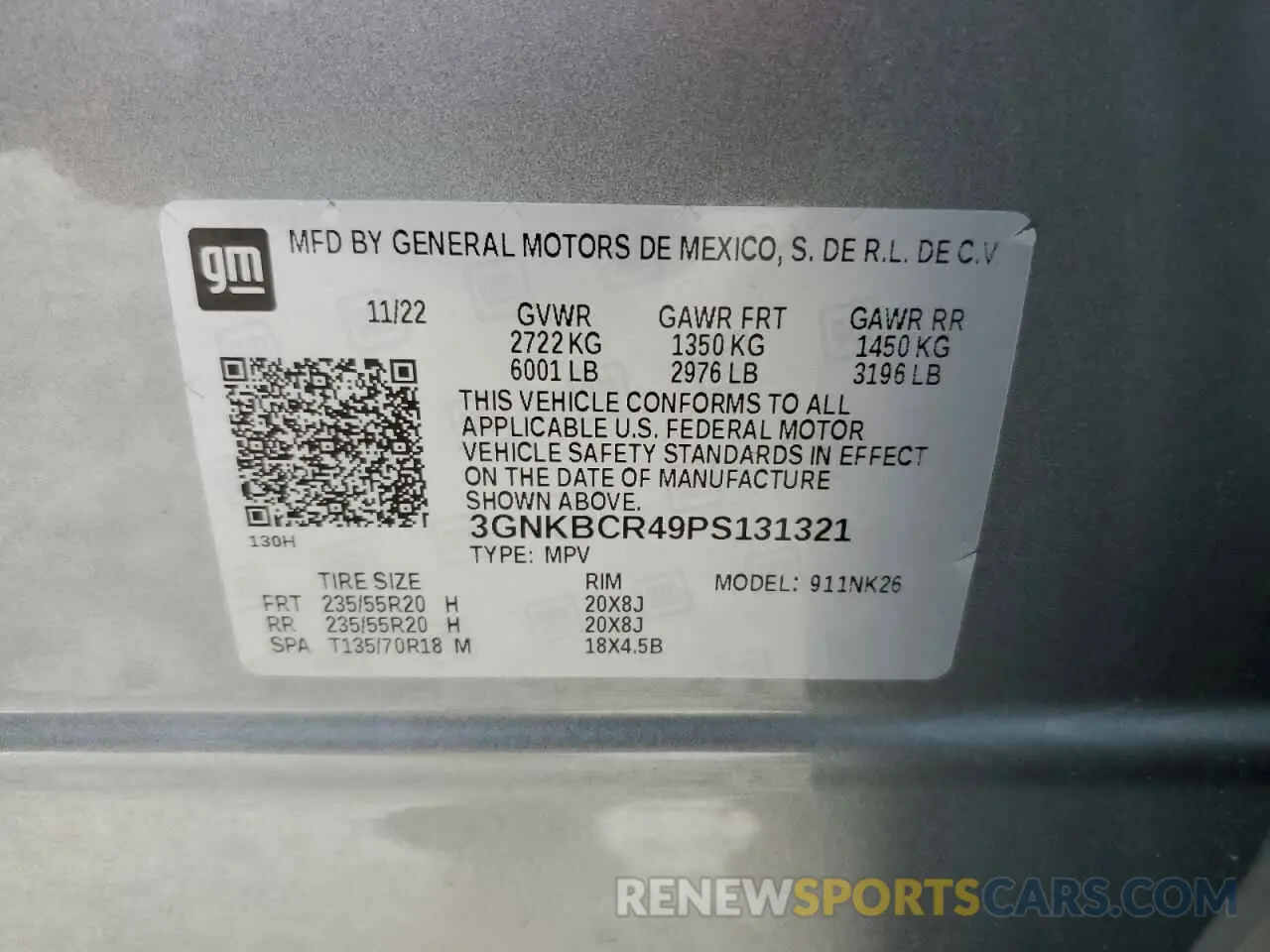 14 Photograph of a damaged car 3GNKBCR49PS131321 CHEVROLET BLAZER 2023