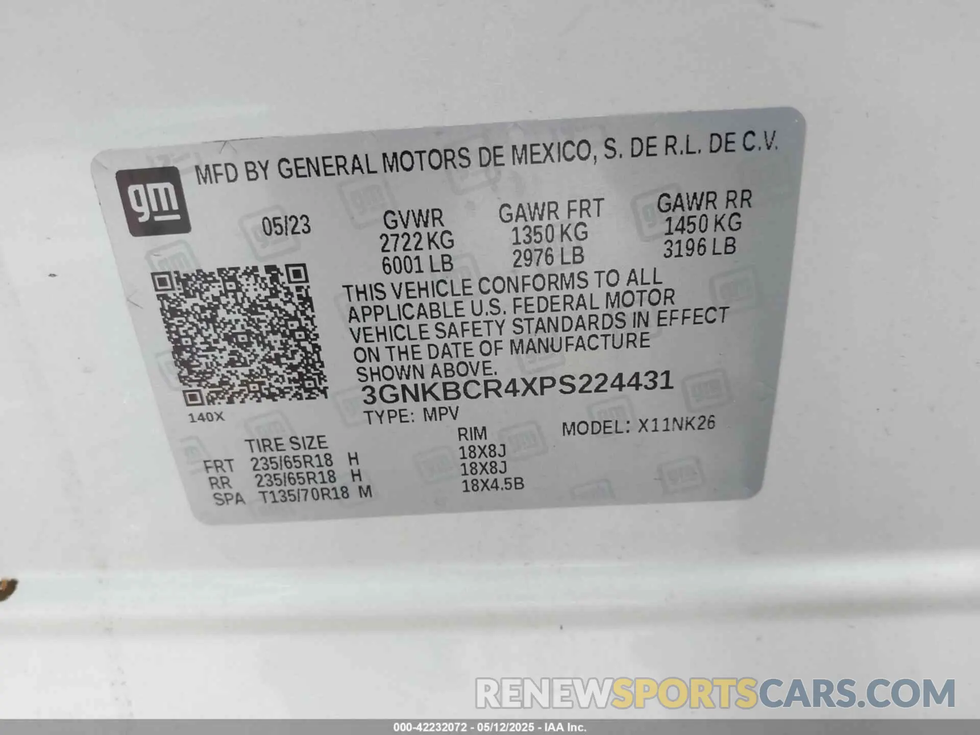 9 Photograph of a damaged car 3GNKBCR4XPS224431 CHEVROLET BLAZER 2023