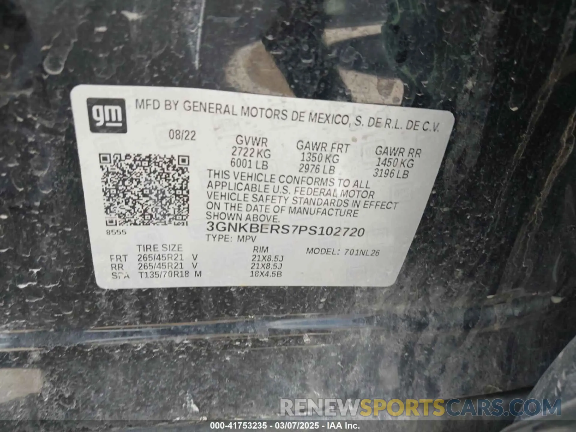9 Photograph of a damaged car 3GNKBERS7PS102720 CHEVROLET BLAZER 2023