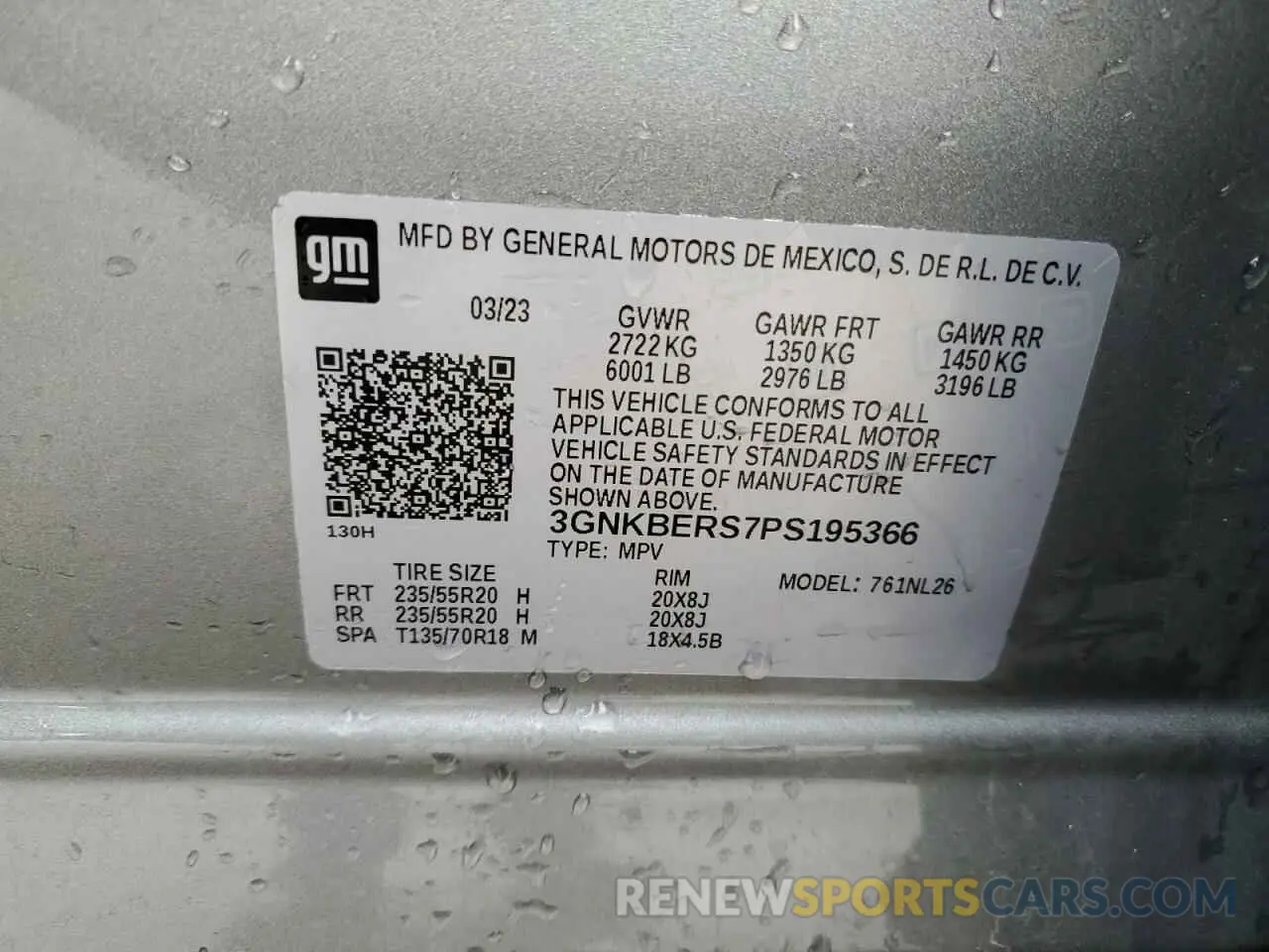 14 Photograph of a damaged car 3GNKBERS7PS195366 CHEVROLET BLAZER 2023