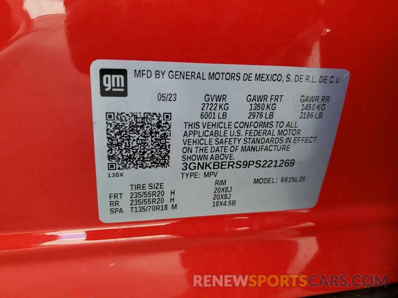 13 Photograph of a damaged car 3GNKBERS9PS221269 CHEVROLET BLAZER 2023