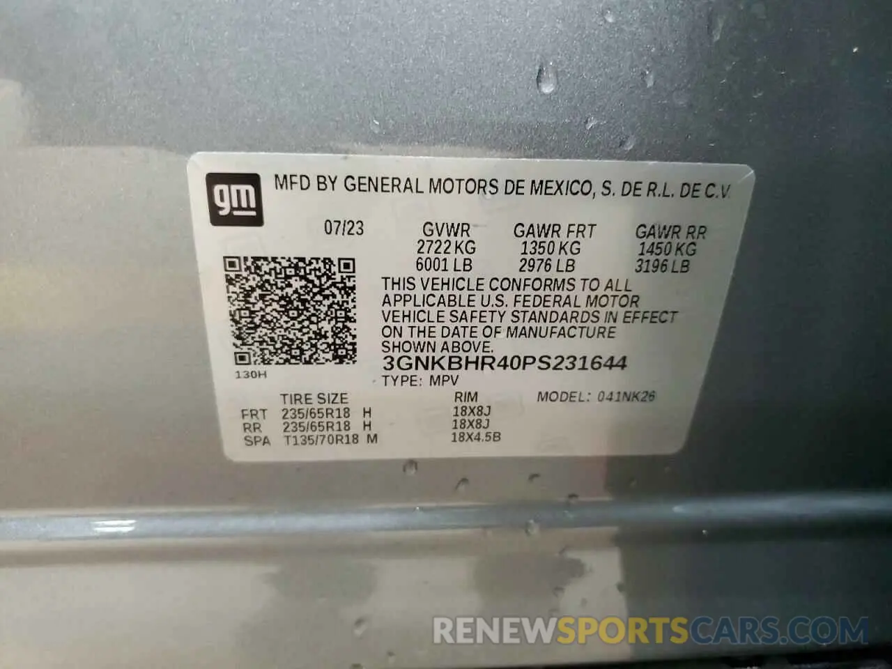 15 Photograph of a damaged car 3GNKBHR40PS231644 CHEVROLET BLAZER 2023
