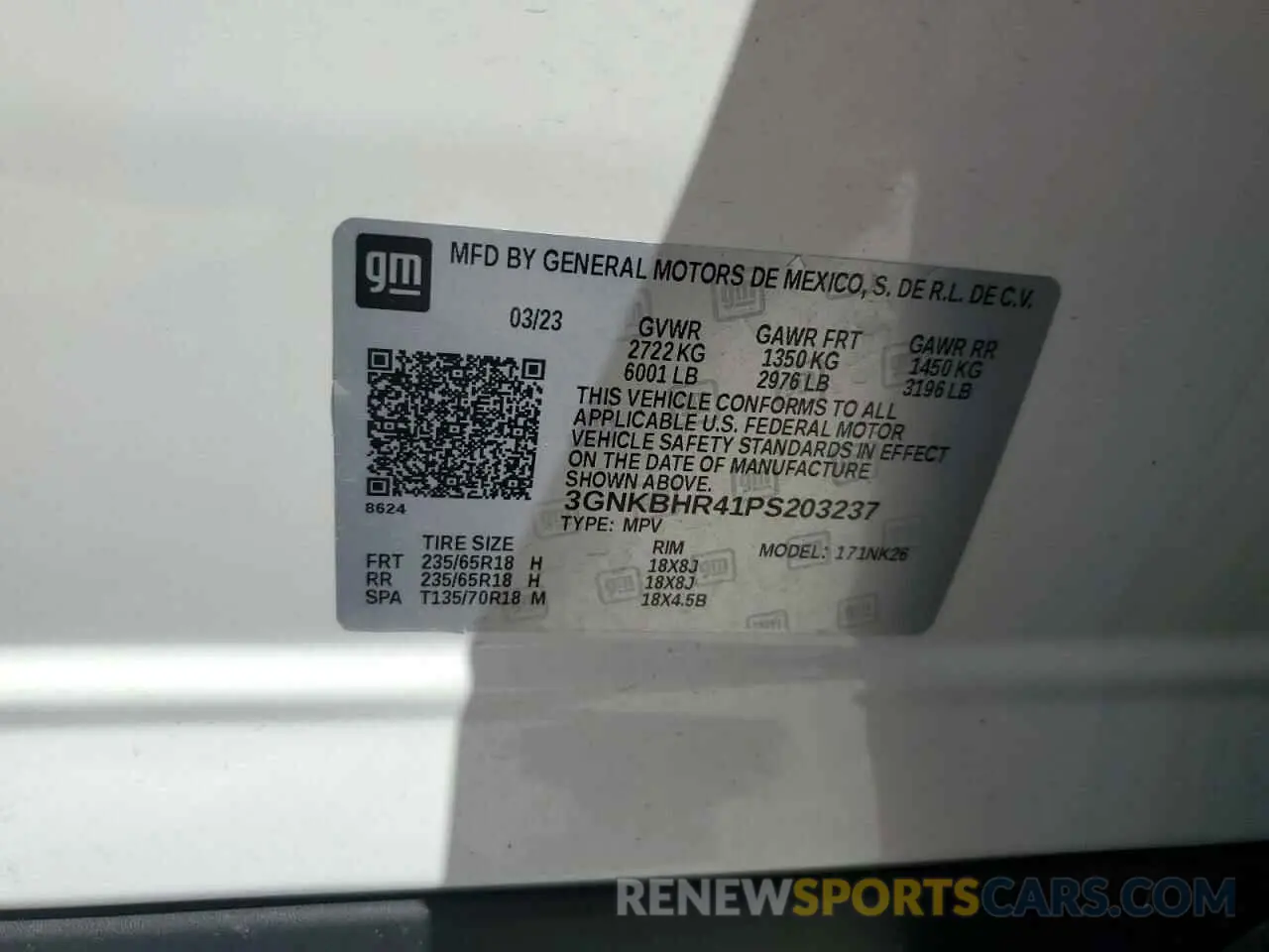 14 Photograph of a damaged car 3GNKBHR41PS203237 CHEVROLET BLAZER 2023