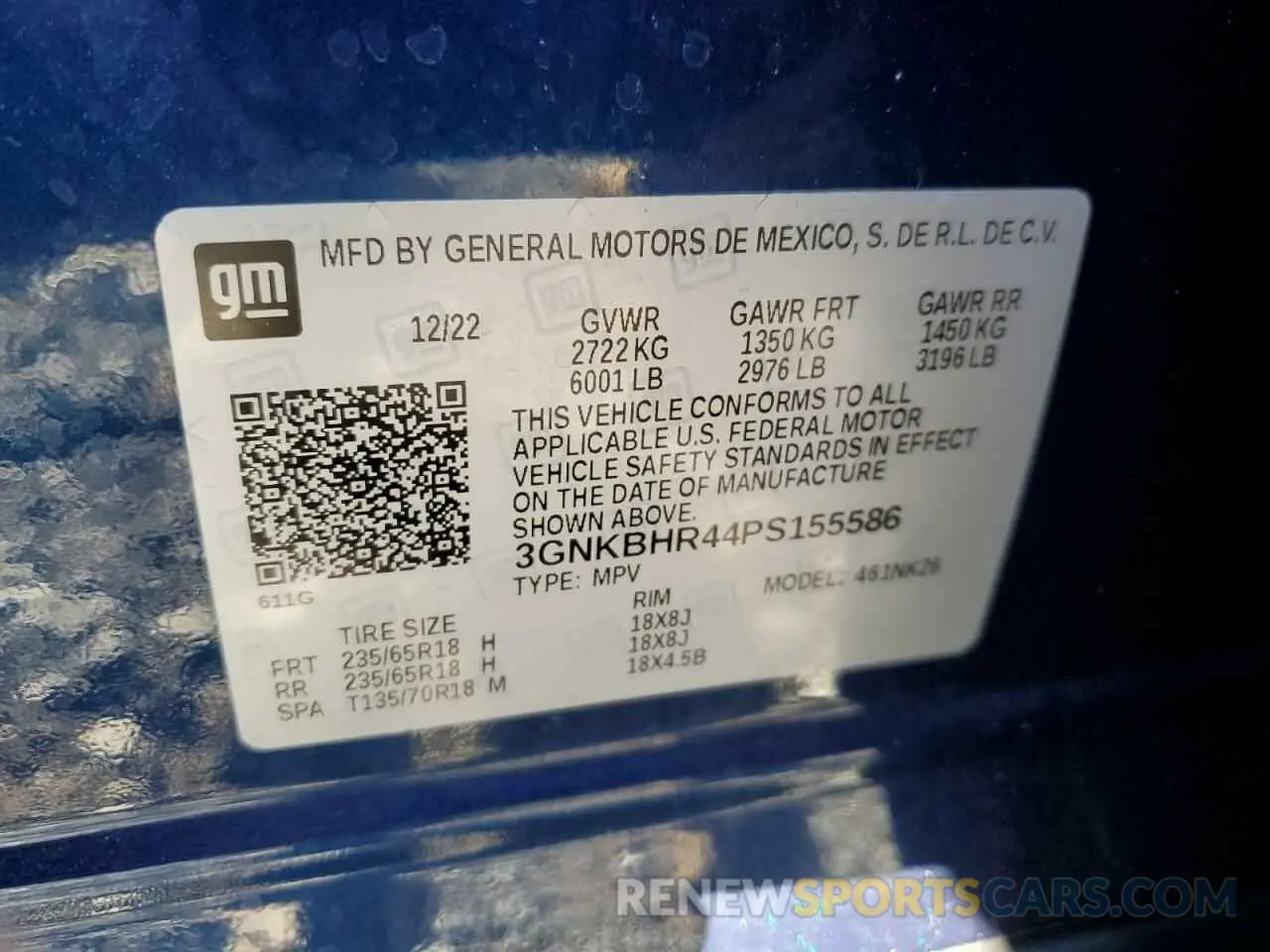 15 Photograph of a damaged car 3GNKBHR44PS155586 CHEVROLET BLAZER 2023
