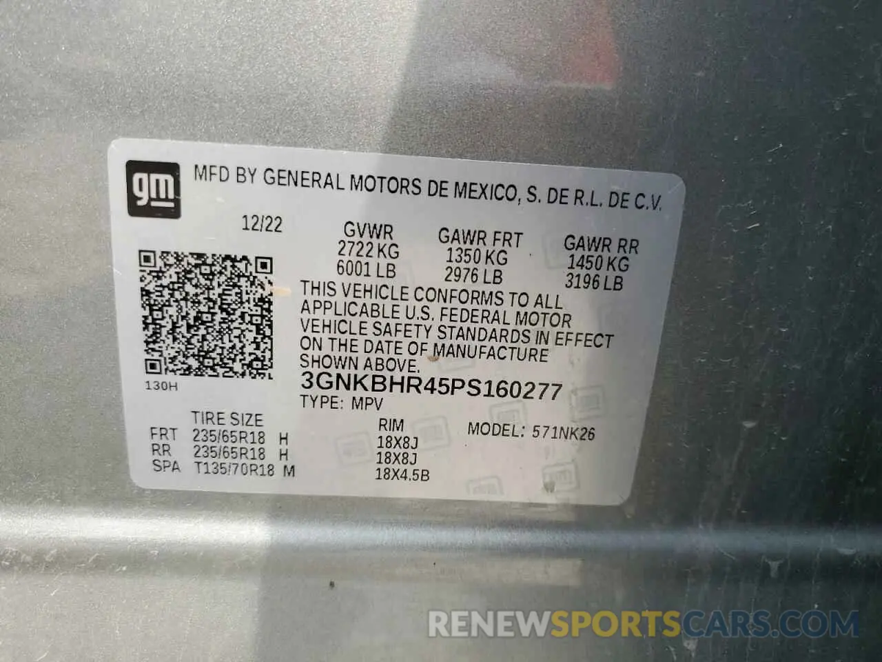 13 Photograph of a damaged car 3GNKBHR45PS160277 CHEVROLET BLAZER 2023