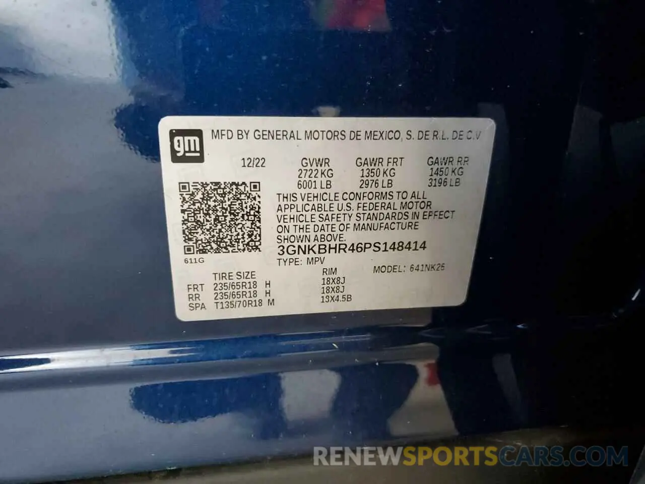 13 Photograph of a damaged car 3GNKBHR46PS148414 CHEVROLET BLAZER 2023