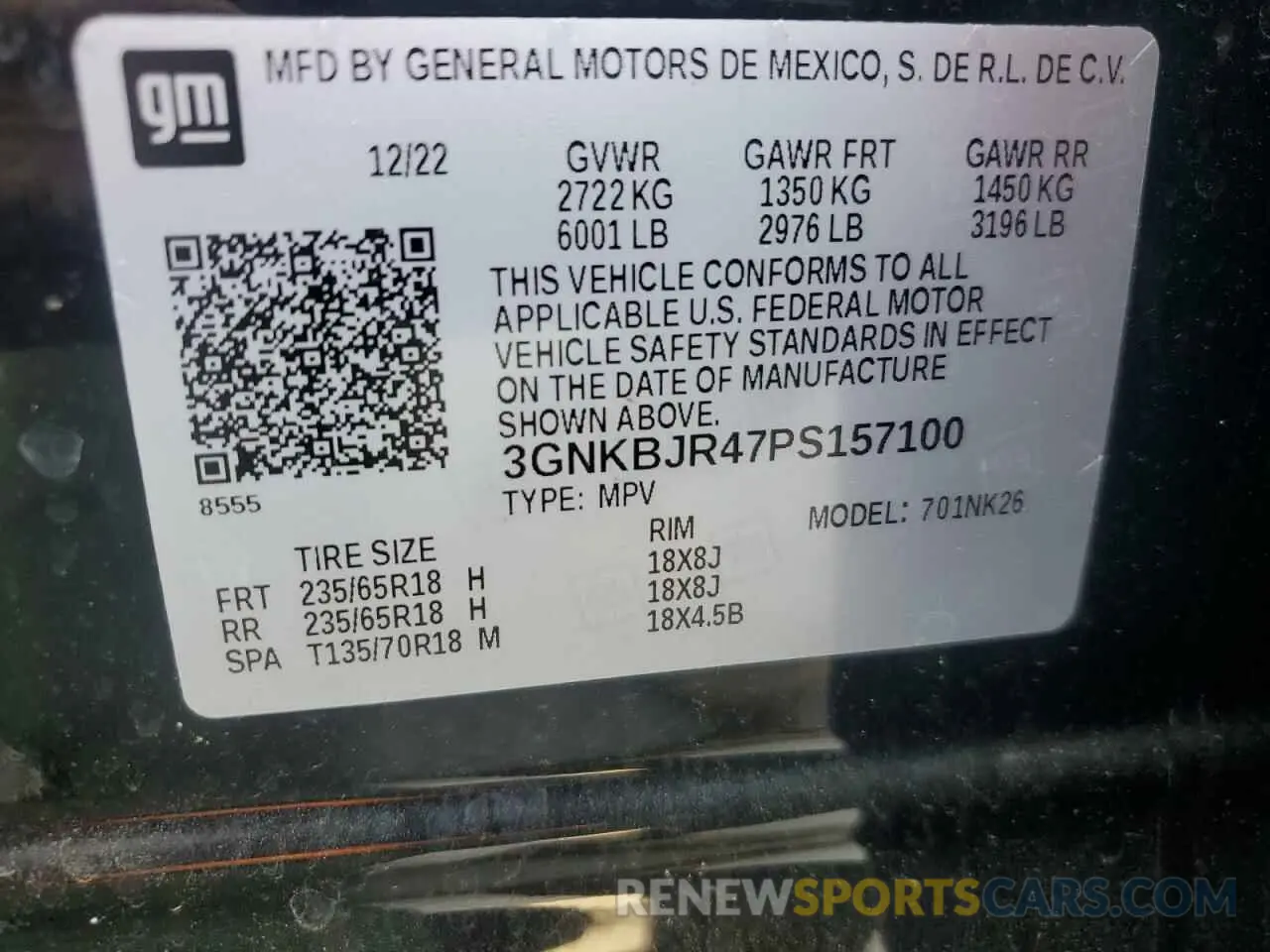 15 Photograph of a damaged car 3GNKBJR47PS157100 CHEVROLET BLAZER 2023