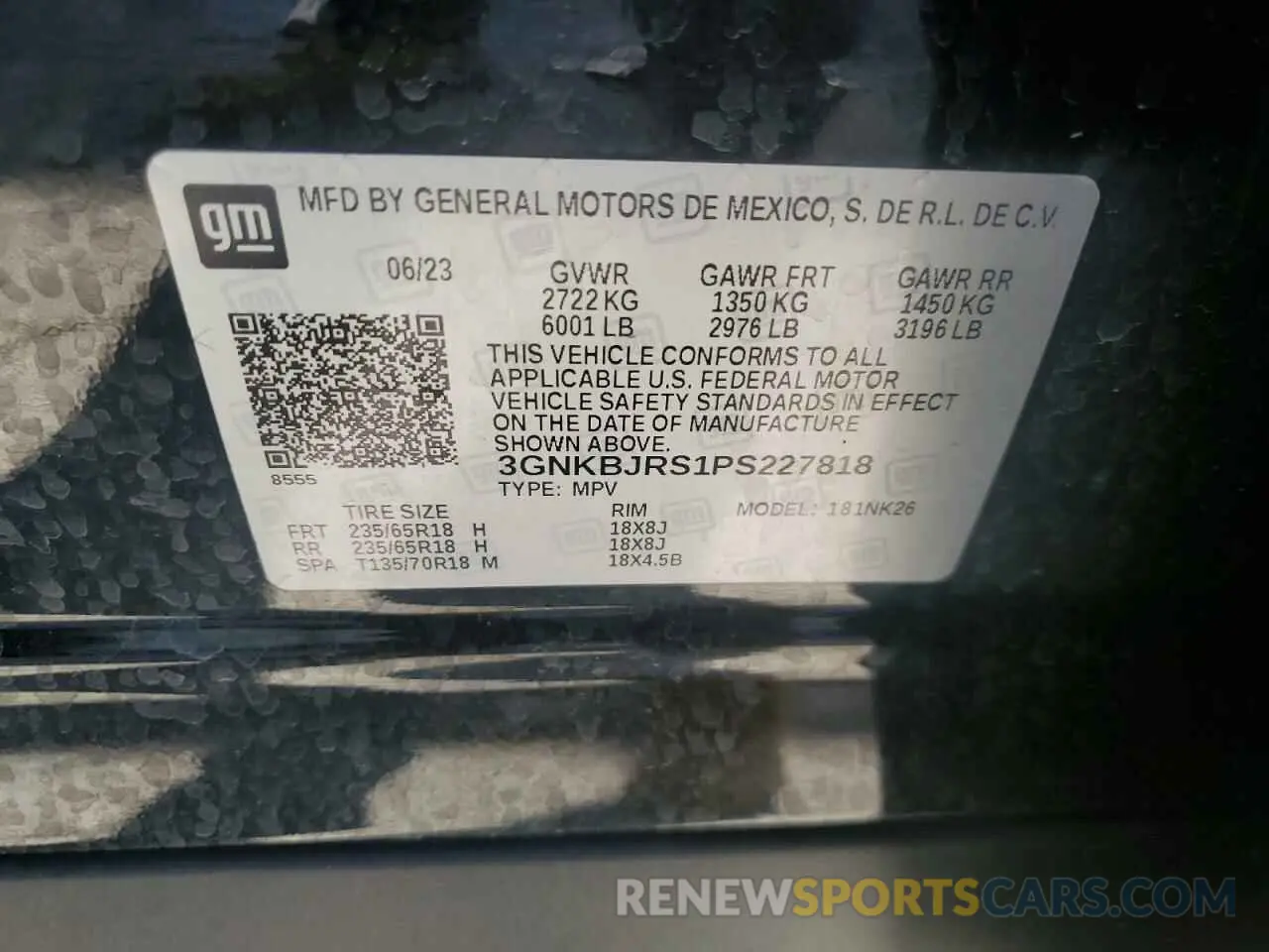 13 Photograph of a damaged car 3GNKBJRS1PS227818 CHEVROLET BLAZER 2023