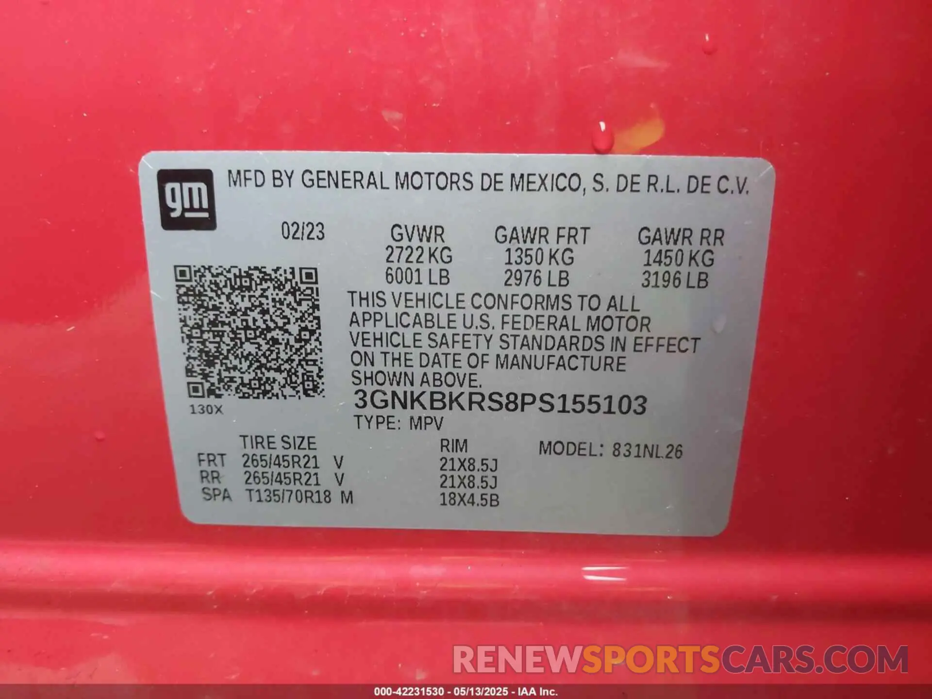 9 Photograph of a damaged car 3GNKBKRS8PS155103 CHEVROLET BLAZER 2023