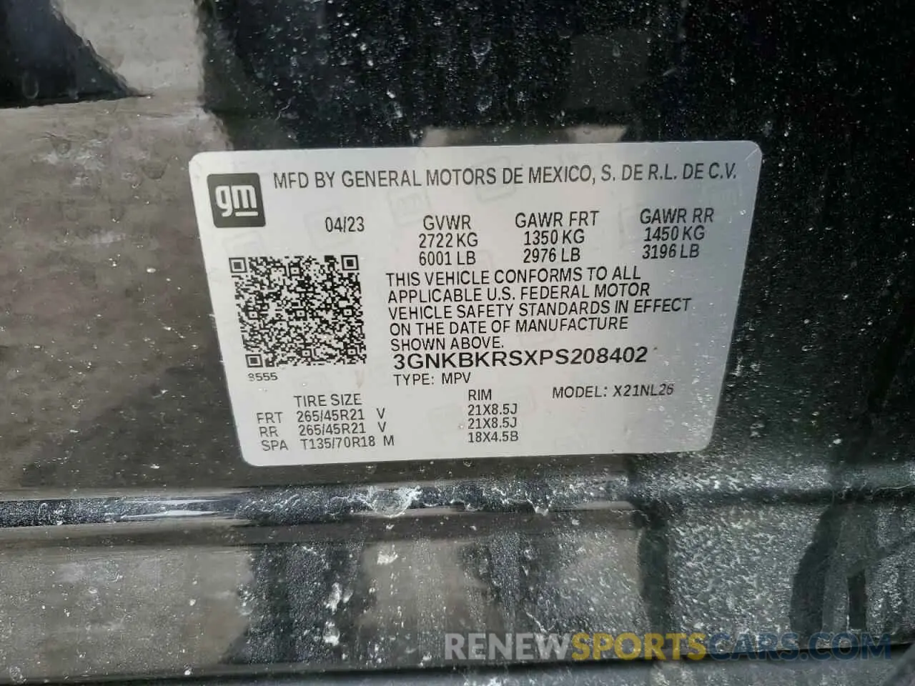 15 Photograph of a damaged car 3GNKBKRSXPS208402 CHEVROLET BLAZER 2023
