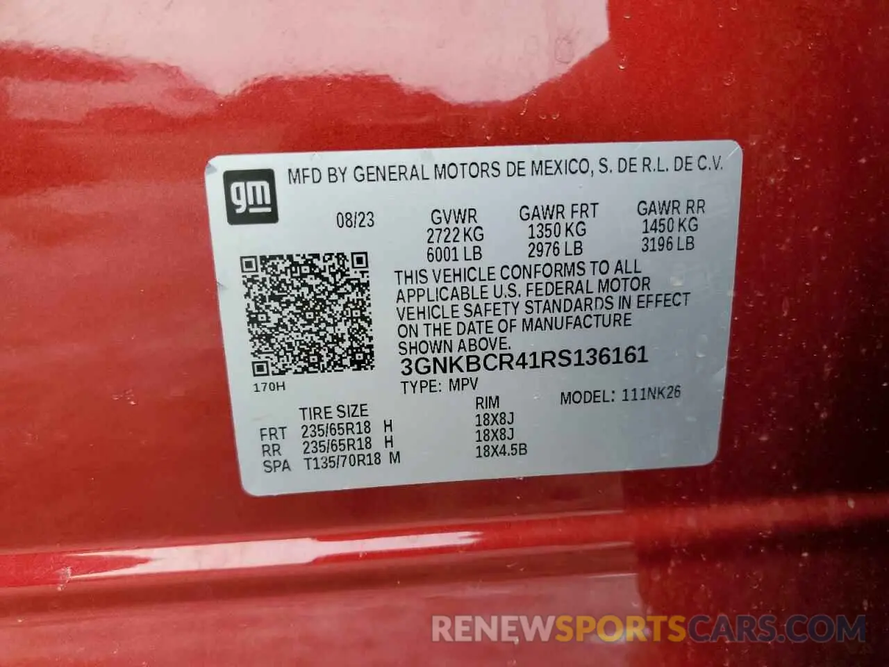 13 Photograph of a damaged car 3GNKBCR41RS136161 CHEVROLET BLAZER 2024