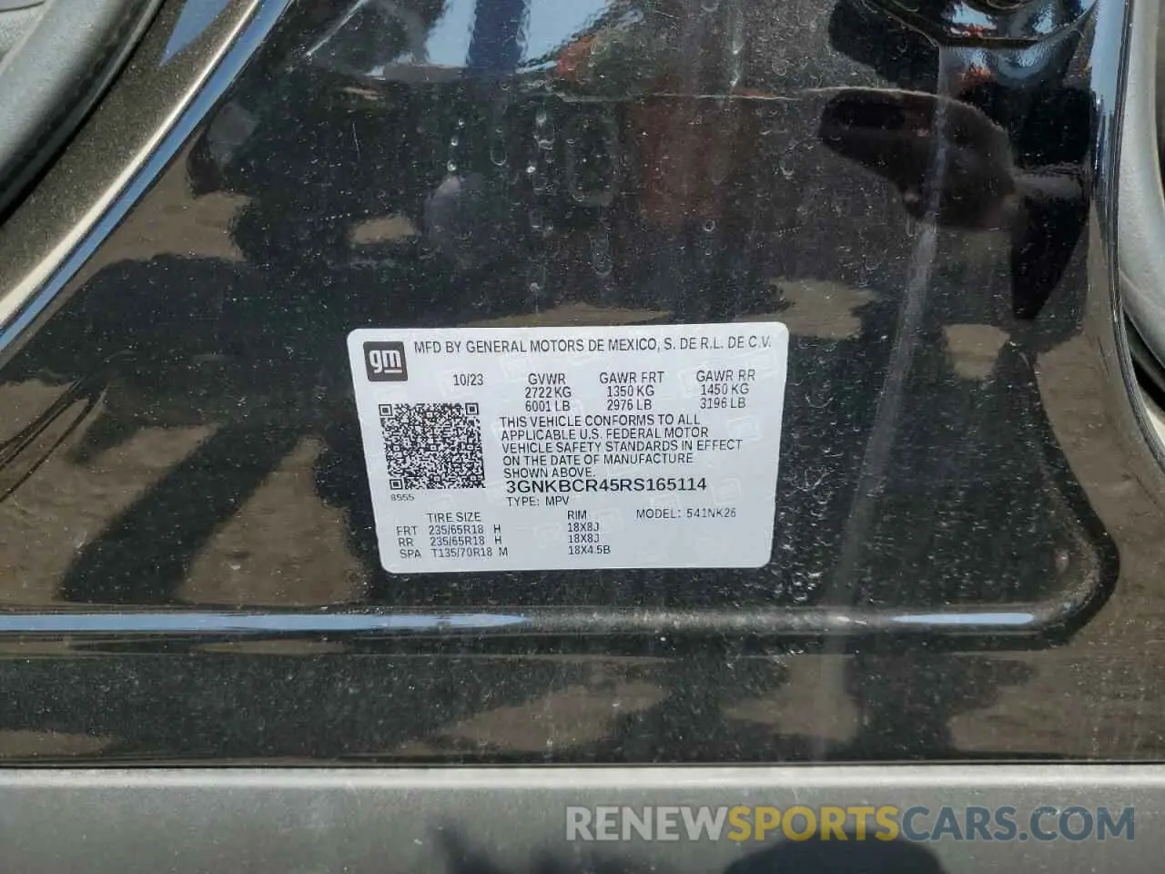 15 Photograph of a damaged car 3GNKBCR45RS165114 CHEVROLET BLAZER 2024