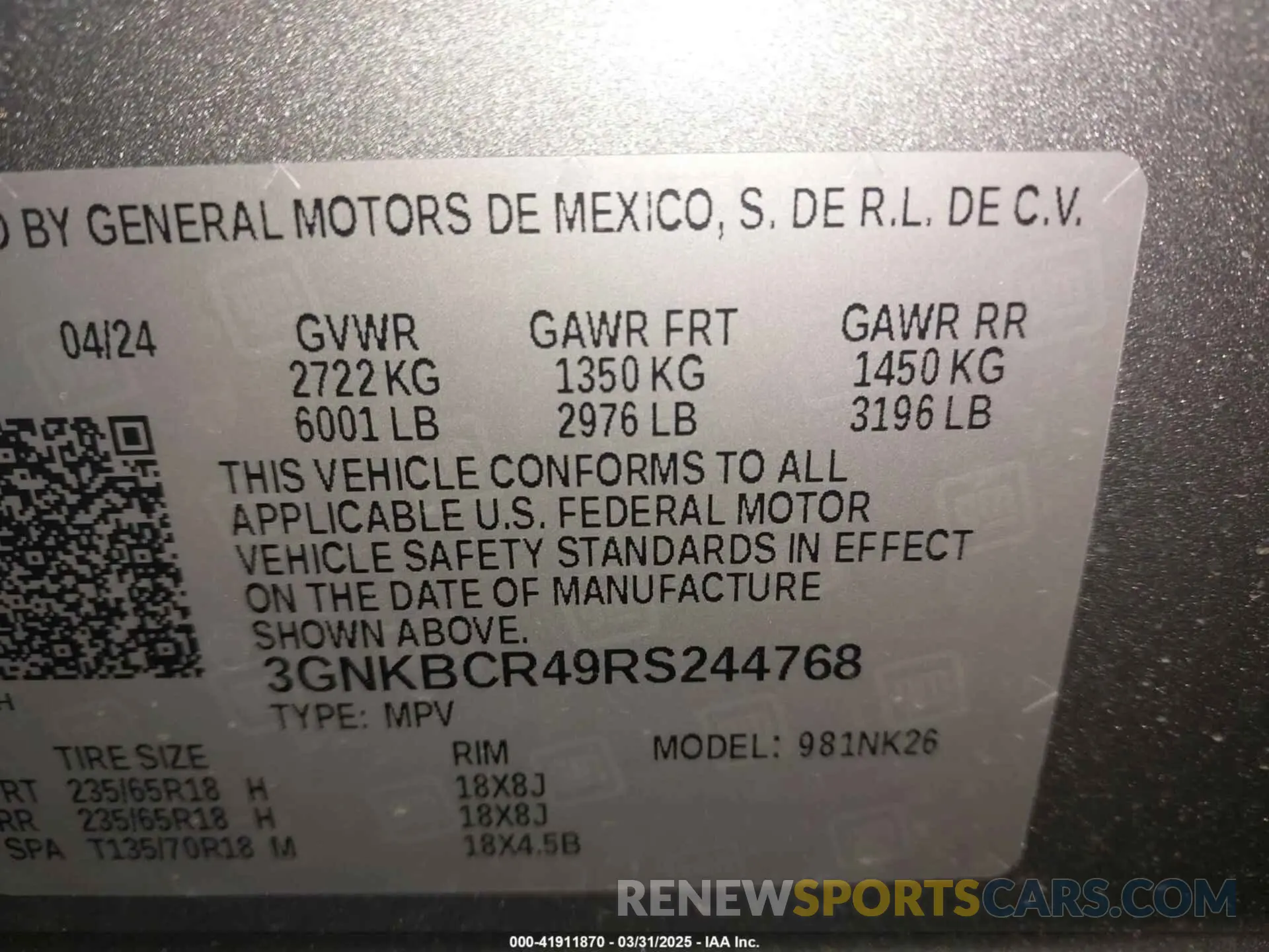 9 Photograph of a damaged car 3GNKBCR49RS244768 CHEVROLET BLAZER 2024