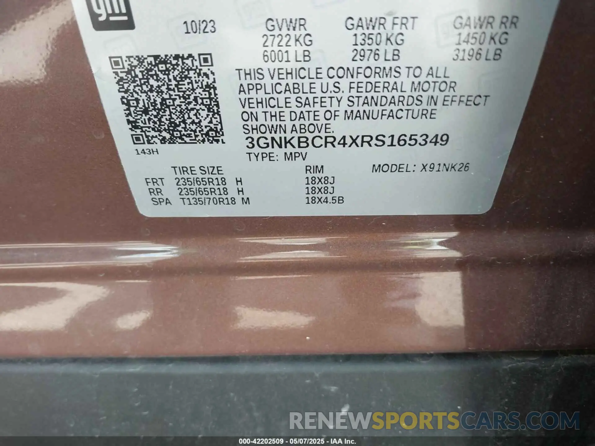 9 Photograph of a damaged car 3GNKBCR4XRS165349 CHEVROLET BLAZER 2024