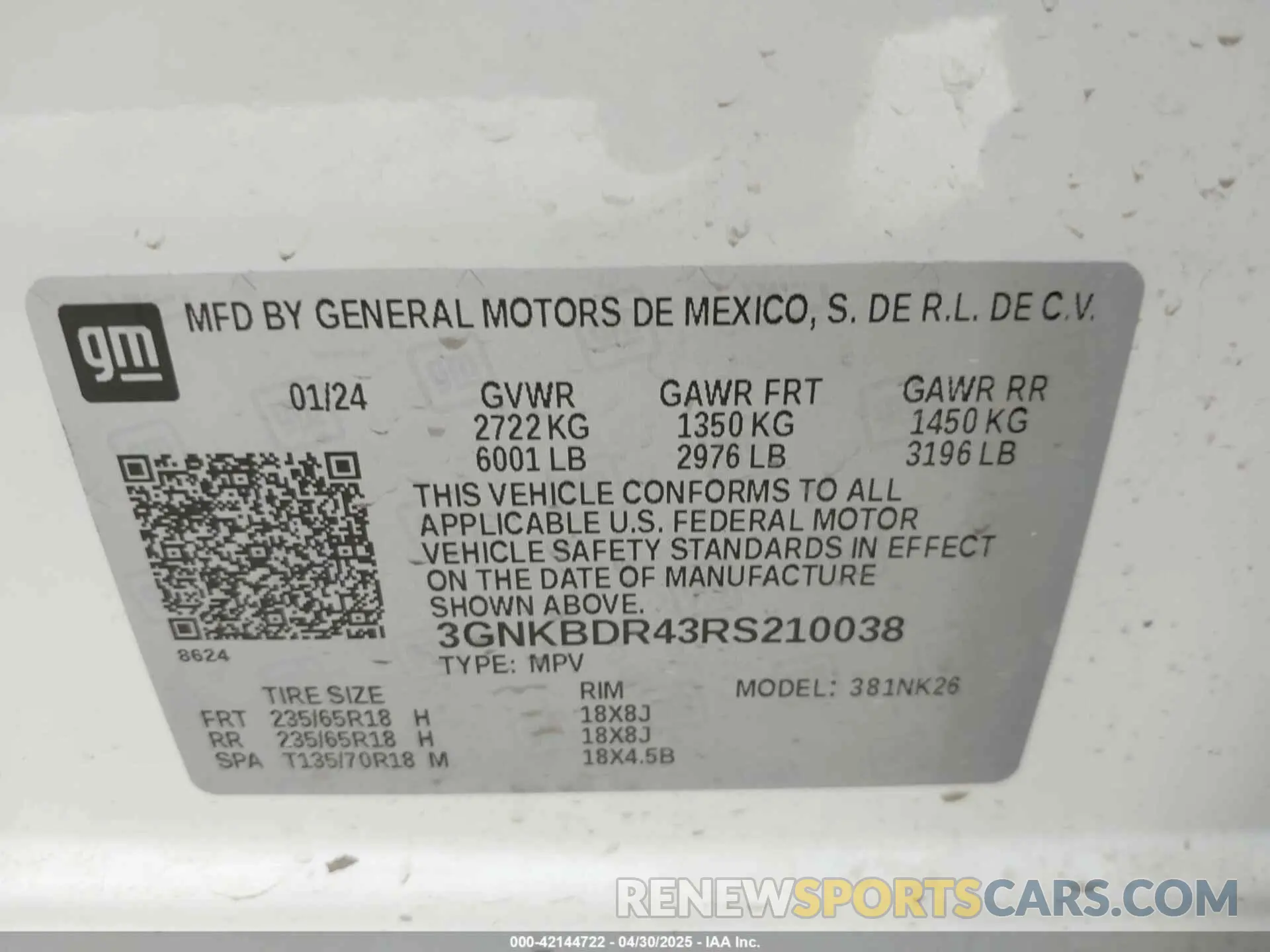 9 Photograph of a damaged car 3GNKBDR43RS210038 CHEVROLET BLAZER 2024