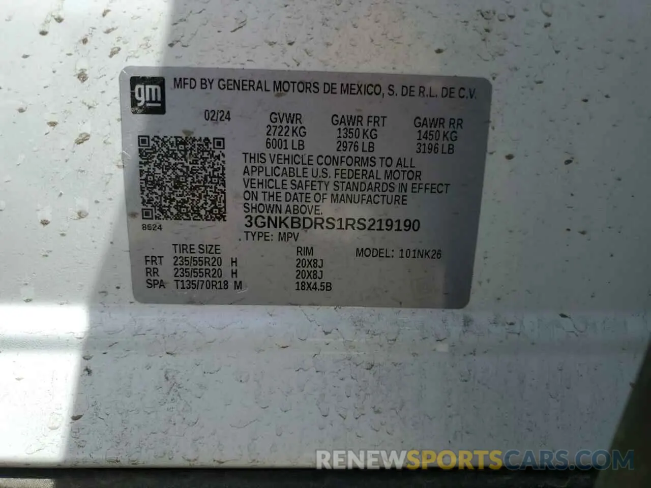12 Photograph of a damaged car 3GNKBDRS1RS219190 CHEVROLET BLAZER 2024