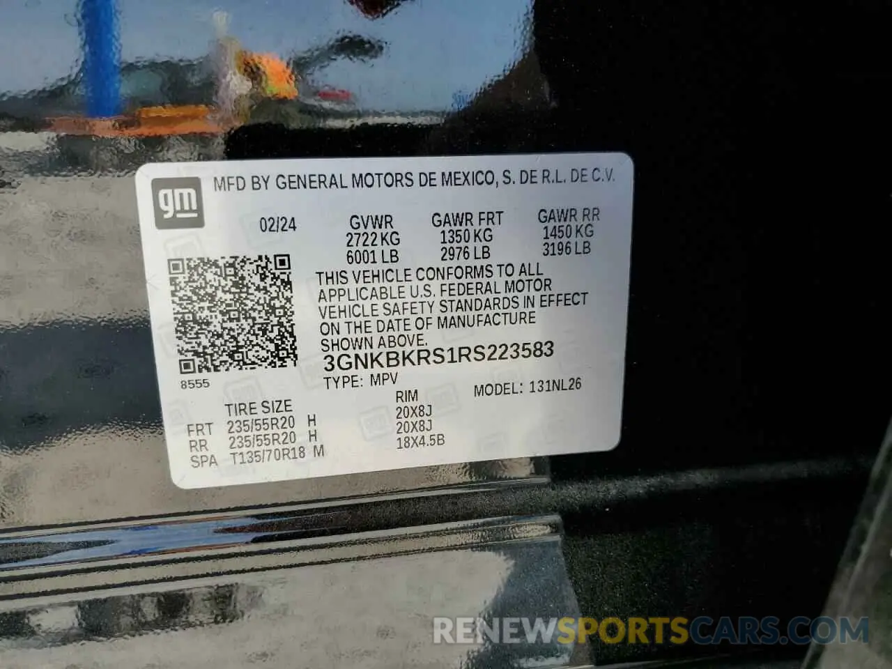 13 Photograph of a damaged car 3GNKBKRS1RS223583 CHEVROLET BLAZER 2024