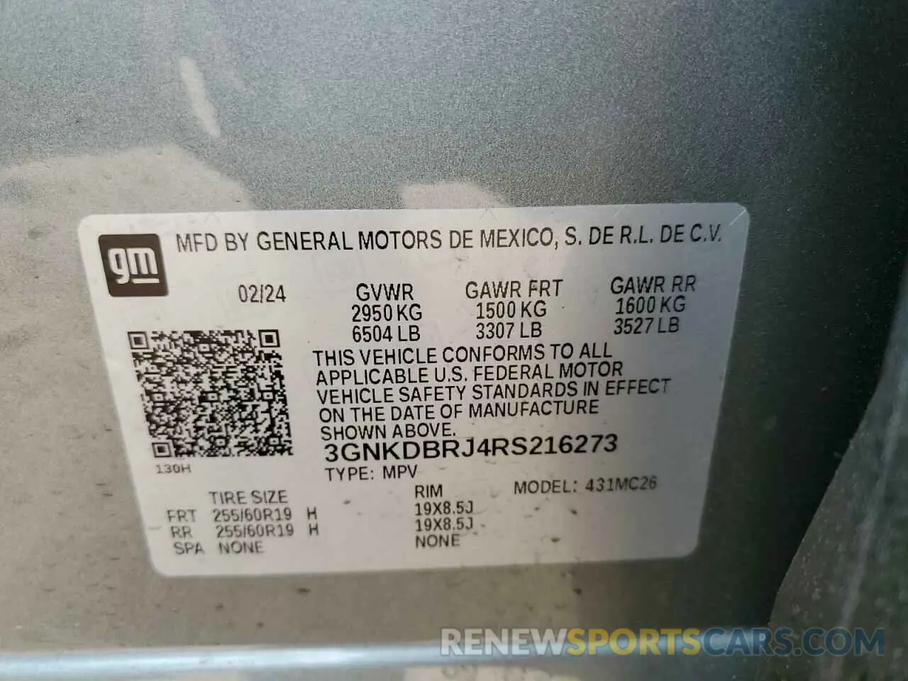 15 Photograph of a damaged car 3GNKDBRJ4RS216273 CHEVROLET BLAZER 2024
