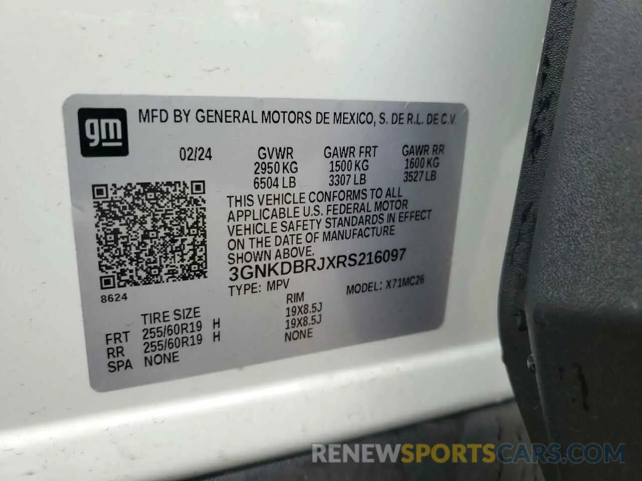 15 Photograph of a damaged car 3GNKDBRJXRS216097 CHEVROLET BLAZER 2024
