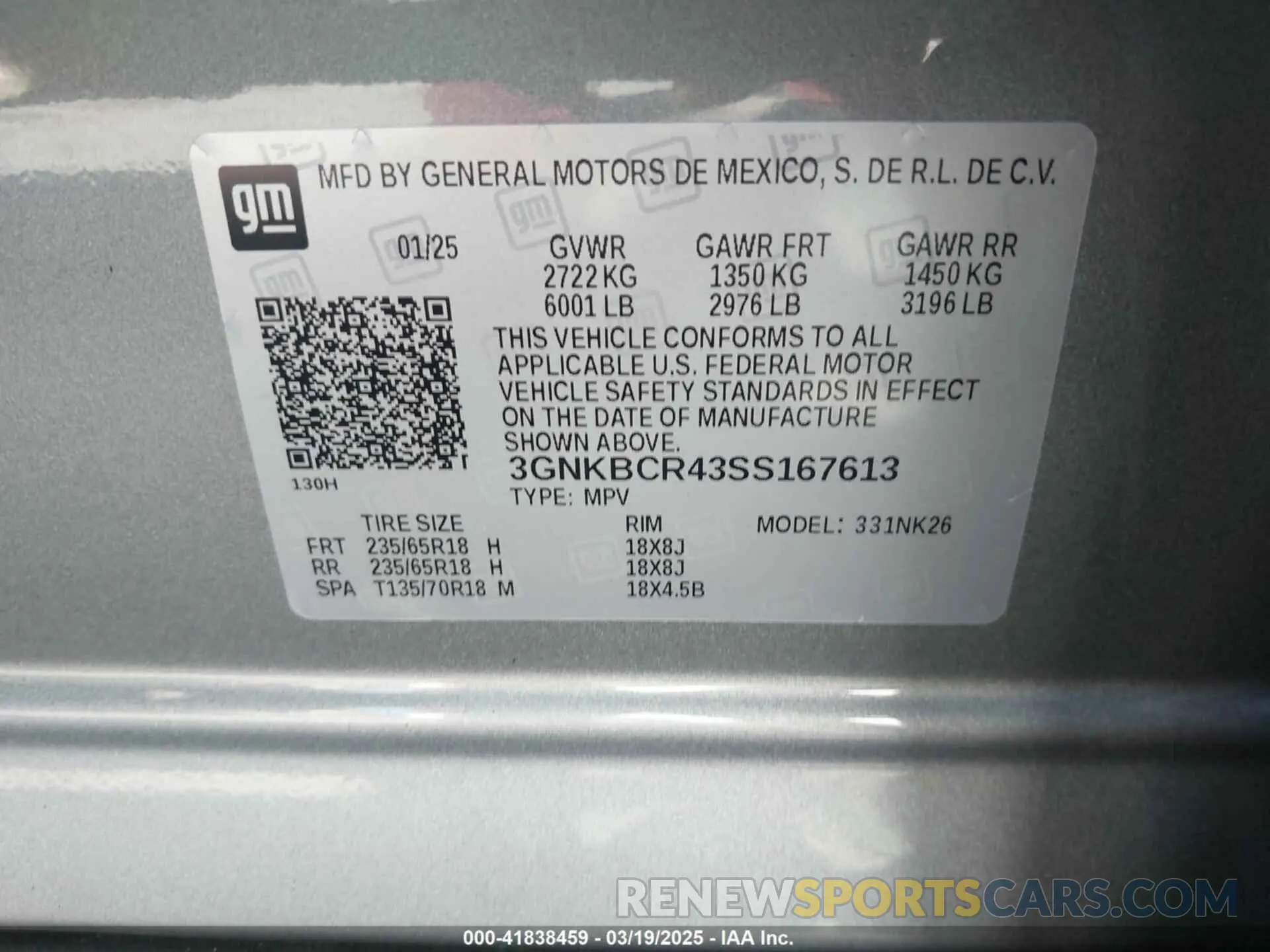 9 Photograph of a damaged car 3GNKBCR43SS167613 CHEVROLET BLAZER 2025