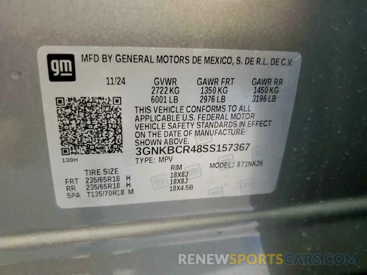 12 Photograph of a damaged car 3GNKBCR48SS157367 CHEVROLET BLAZER 2025