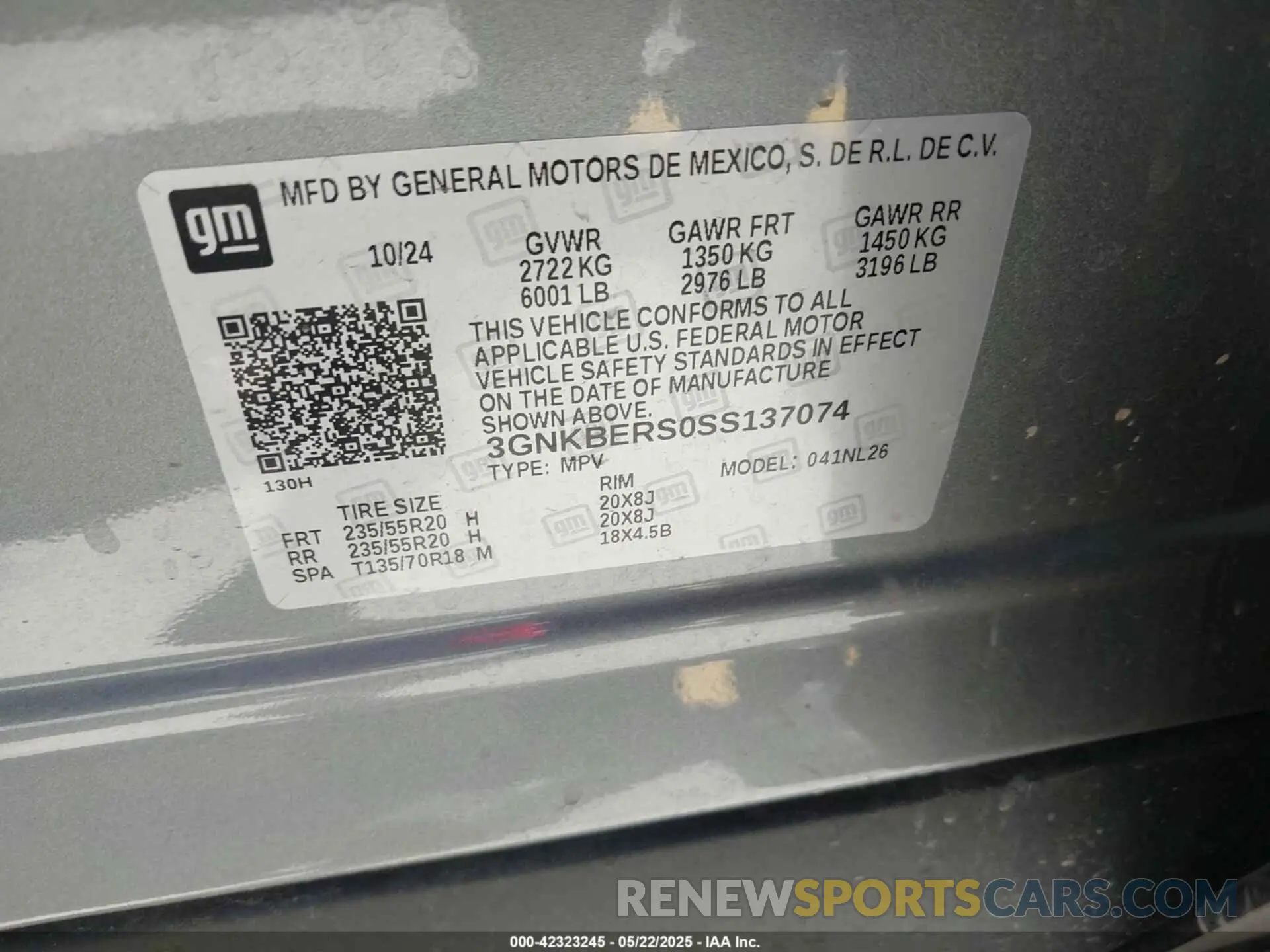 9 Photograph of a damaged car 3GNKBERS0SS137074 CHEVROLET BLAZER 2025