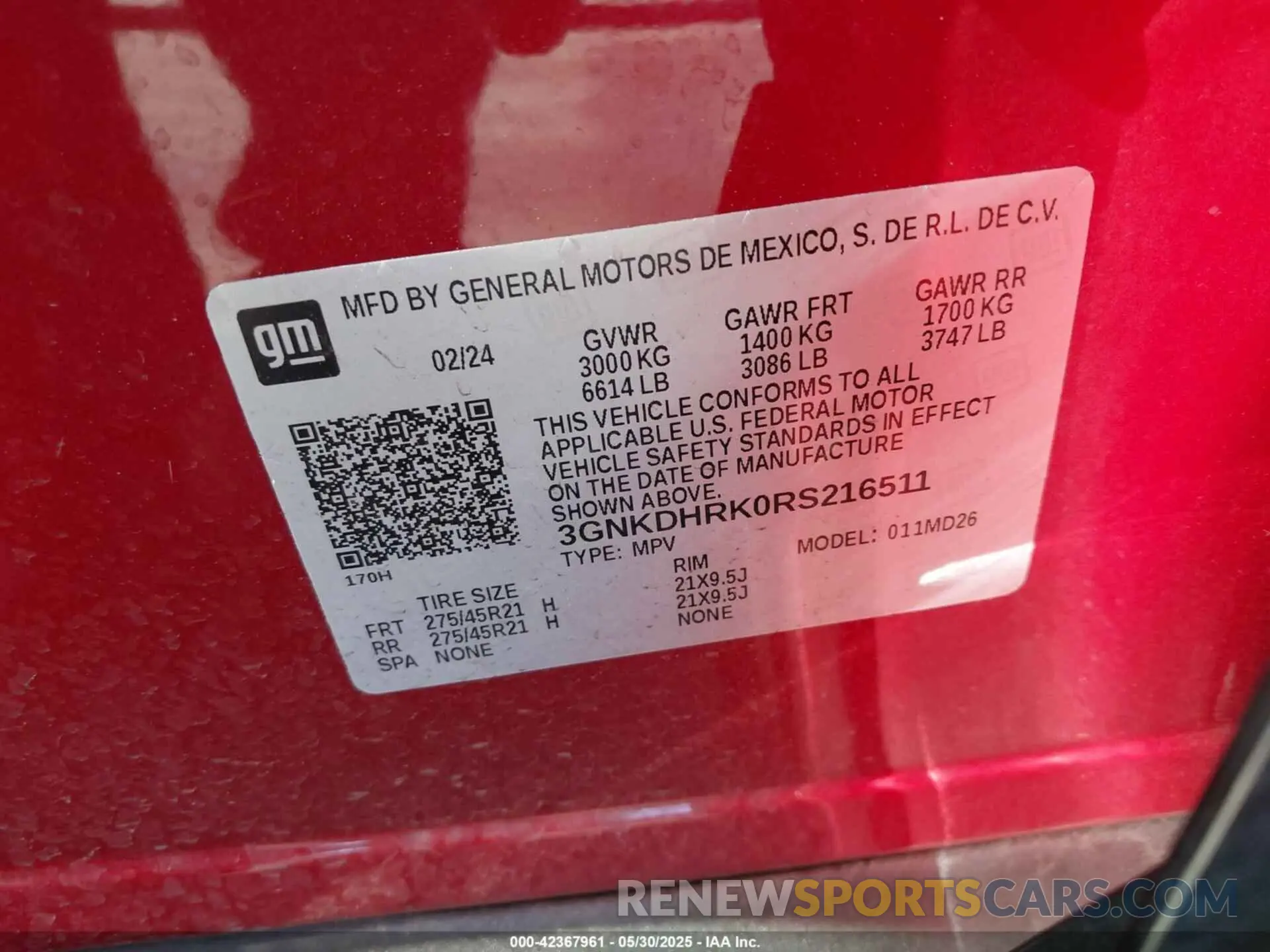 9 Photograph of a damaged car 3GNKDHRK0RS216511 CHEVROLET BLAZER EV 2024