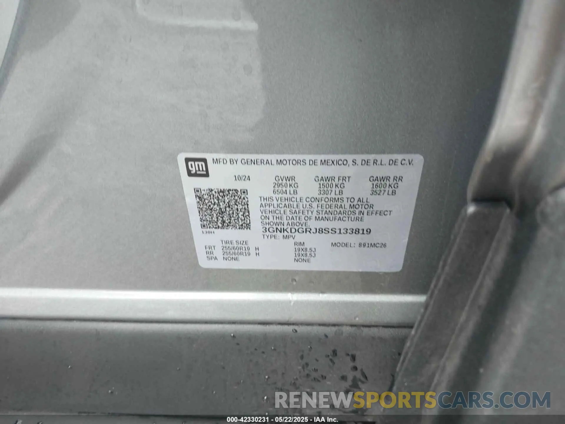 9 Photograph of a damaged car 3GNKDGRJ8SS133819 CHEVROLET BLAZER EV 2025