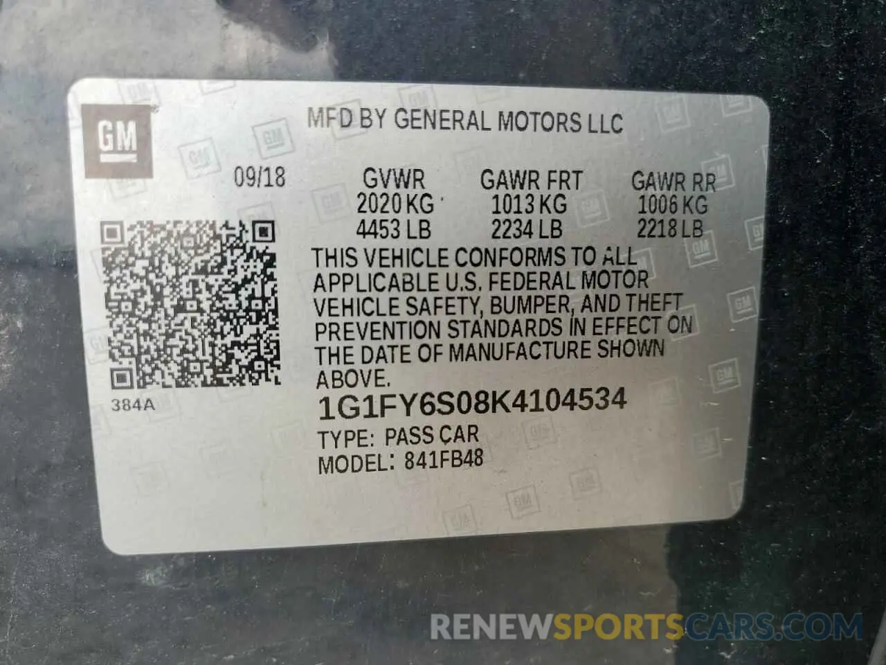 12 Photograph of a damaged car 1G1FY6S08K4104534 CHEVROLET BOLT 2019